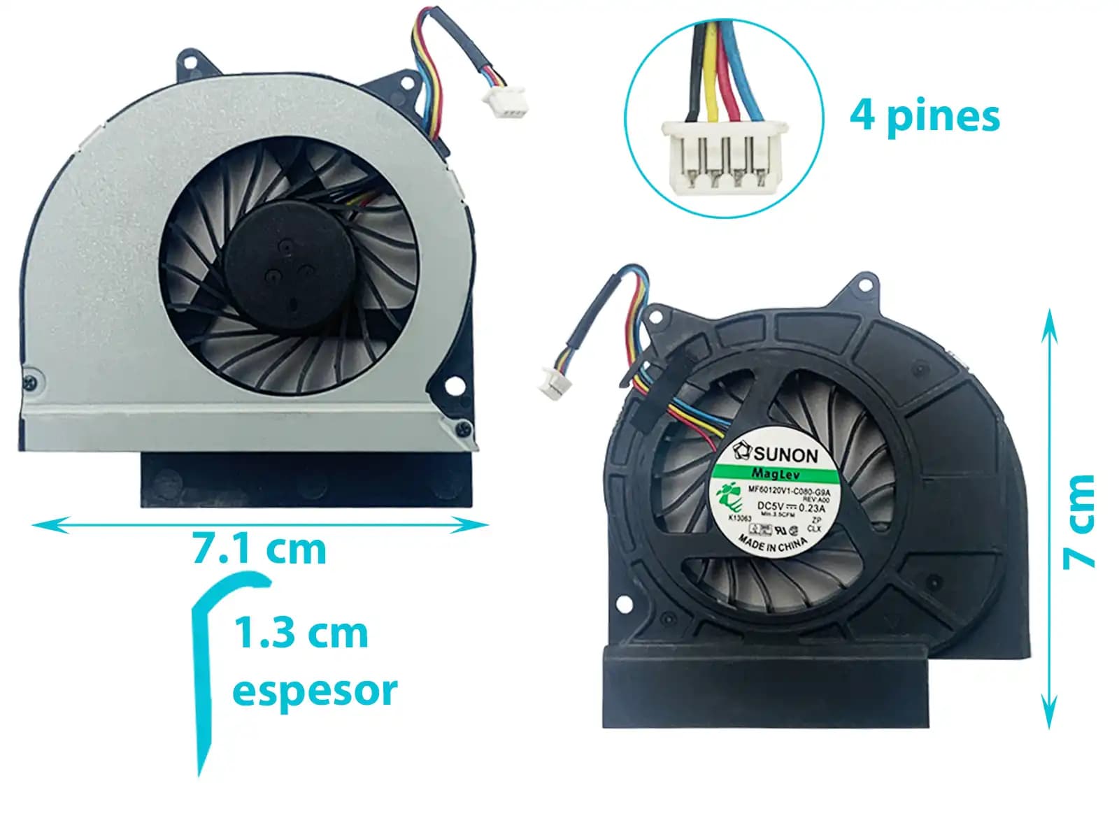 COOLER DELL E6420 P15G MF60120V1-C360-G9A (4 LINES) — imagen 1