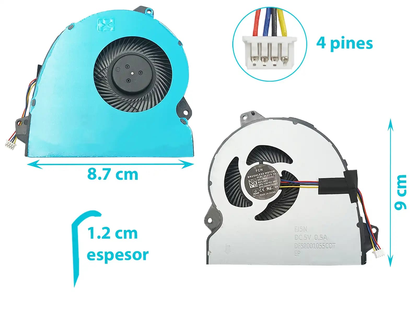 COOLER ASUS ROG STRIX GL553 GL553V GL553VD GL553VE FX53VD KX53VE ZX53VW (4 LINES) — imagen 1