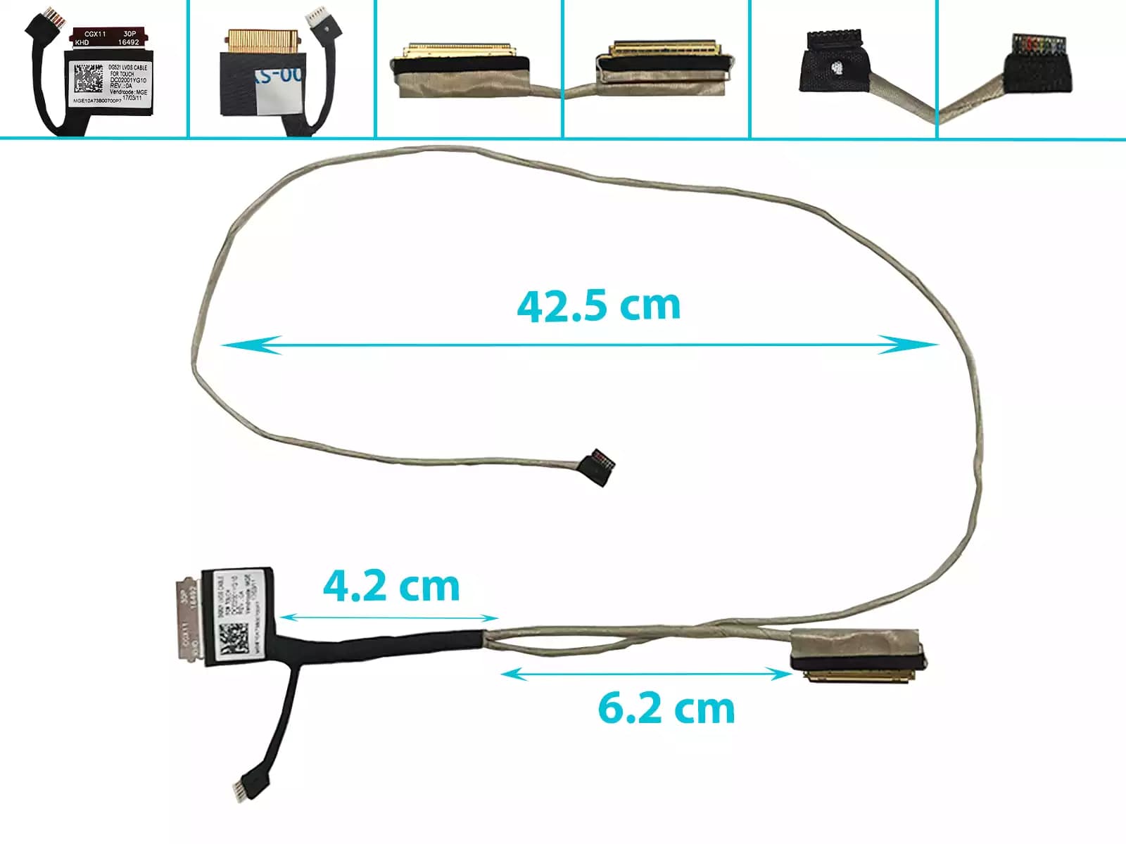 FLEX DE VIDEO LENOVO 320-15IKB 320-15 DG521 PANTALLA TÁCTIL DC02001YG10 40 PINES — imagen 1