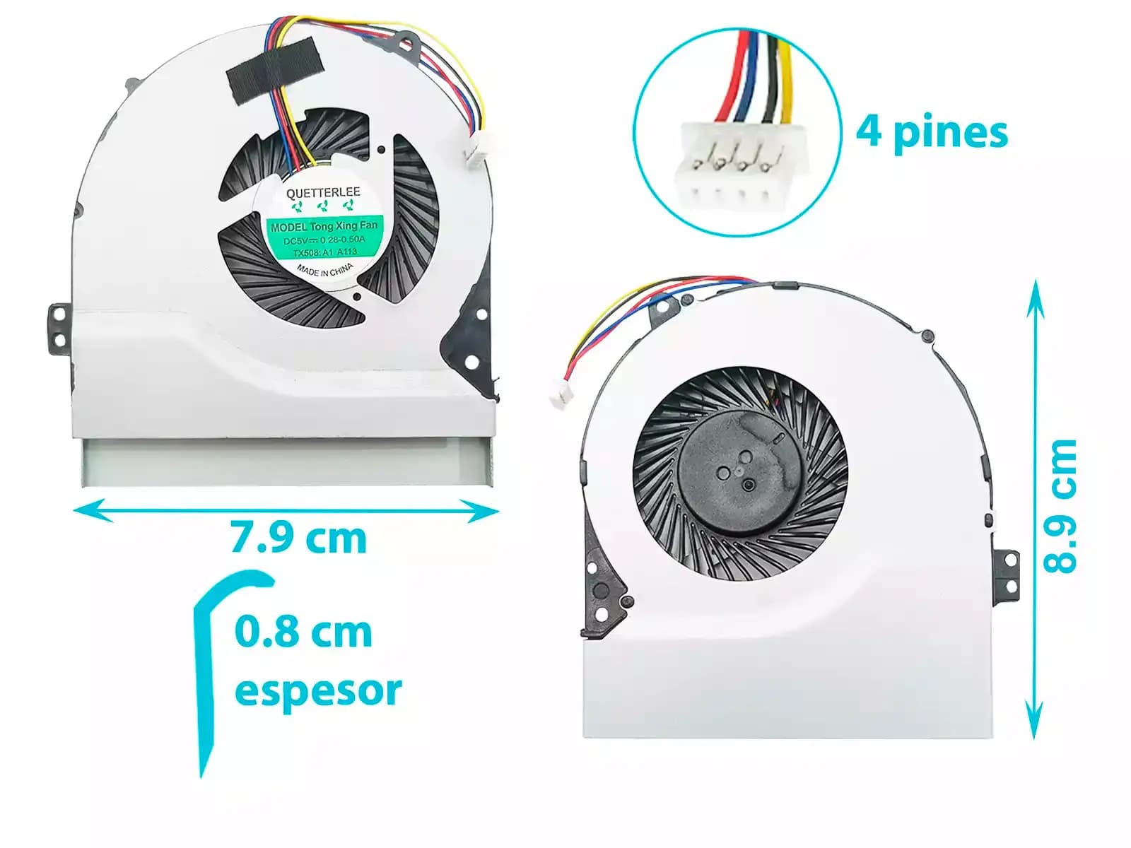 COOLER ASUS X550 X550D X550DP X750JB X750J K550D K550DP K550DR KSB0705HA-CM1G VM590Z AB0805HX-GK3 (4 LINES) — imagen 1