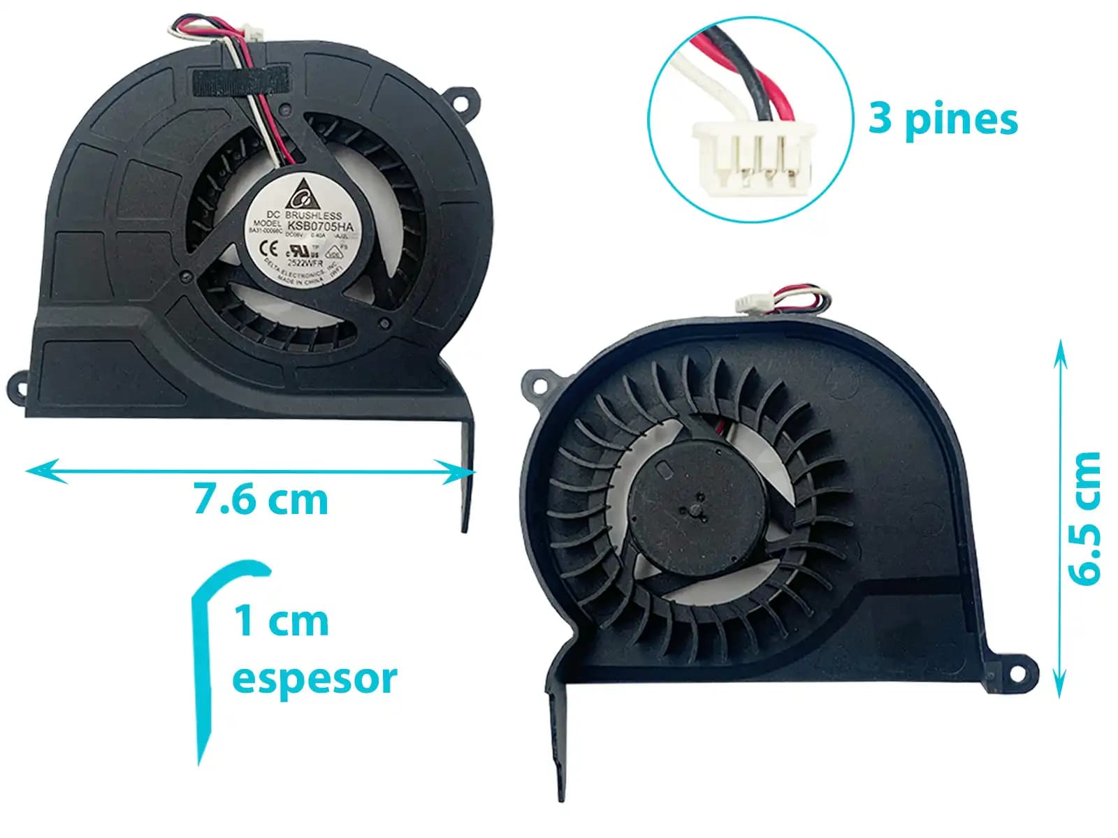 COOLER SAMSUNG RV411 NP-RC510 RV415 RV420 (3 LINES) — imagen 1