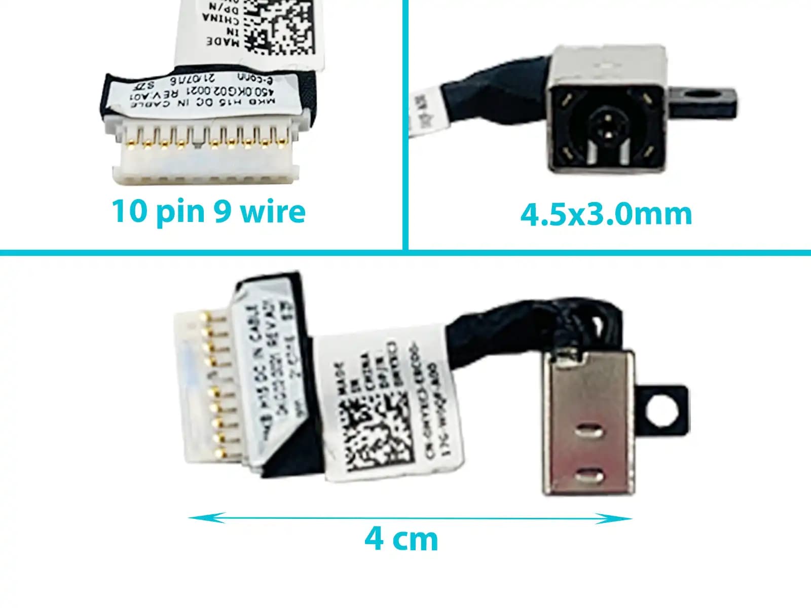DC JACK DELL INSPIRON 7501 VOSTRO 7500 7501 450.0KG02.002 CON CABLE — imagen 1