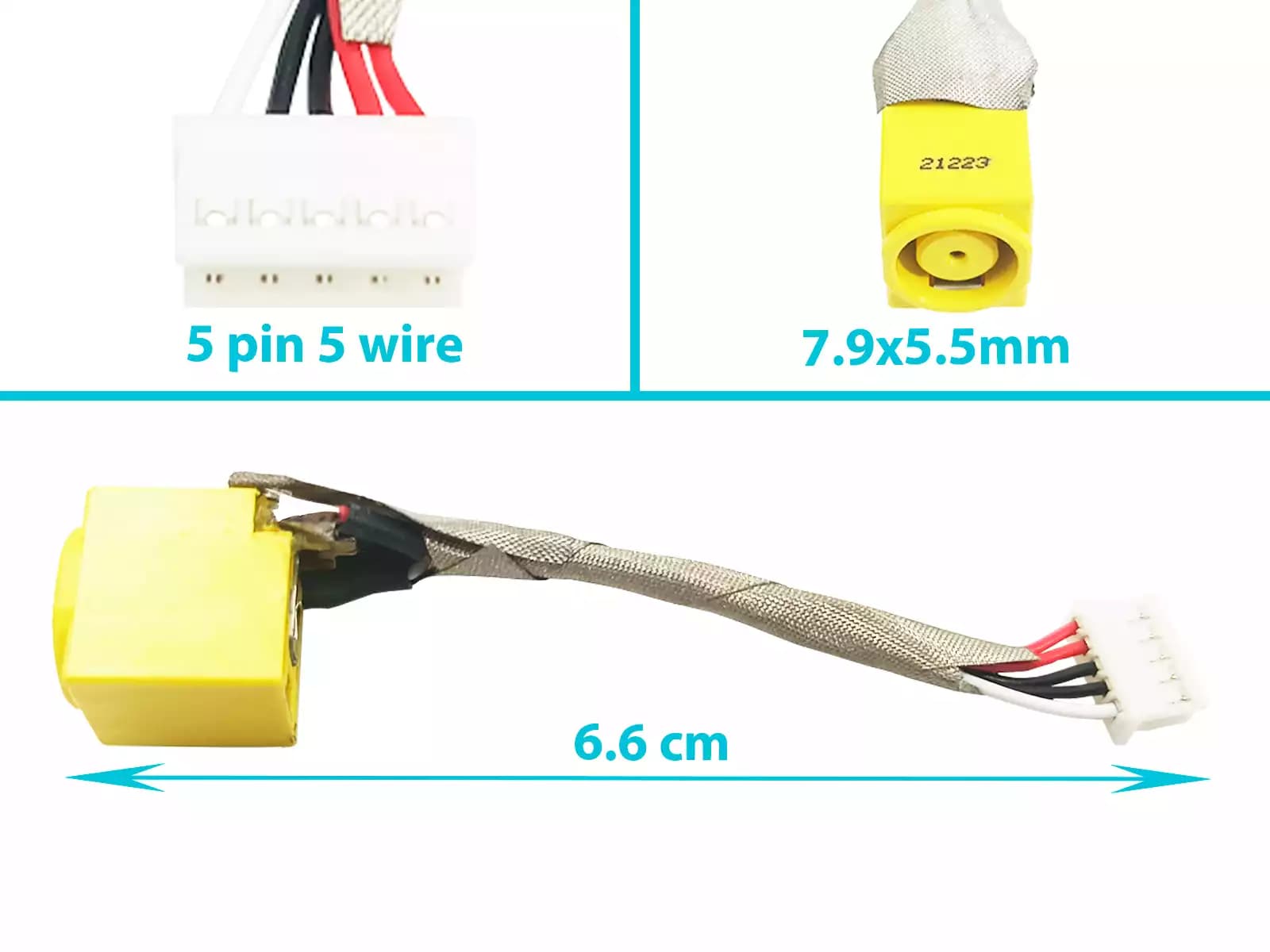 DC JACK LENOVO X220 X220L X230 X230L X230S CON CABLE — imagen 1
