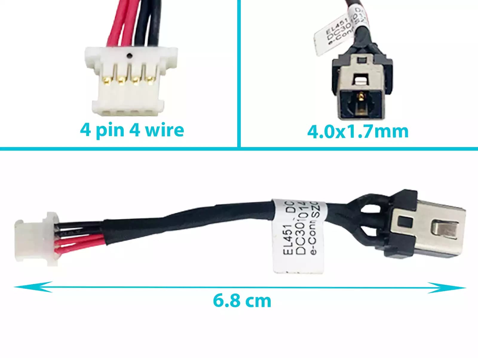DC JACK LENOVO 320S-14IKB 80X4 FLEX 5 1470 CON CABLE — imagen 1