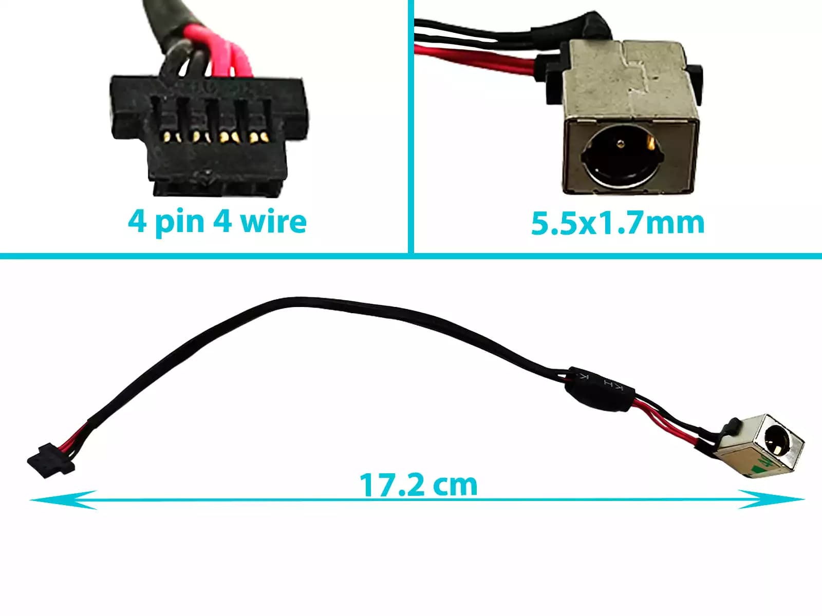 DC JACK ACER ASPIRE V5-171 V5-171 50.SGYN2.002 CON CABLE — imagen 1