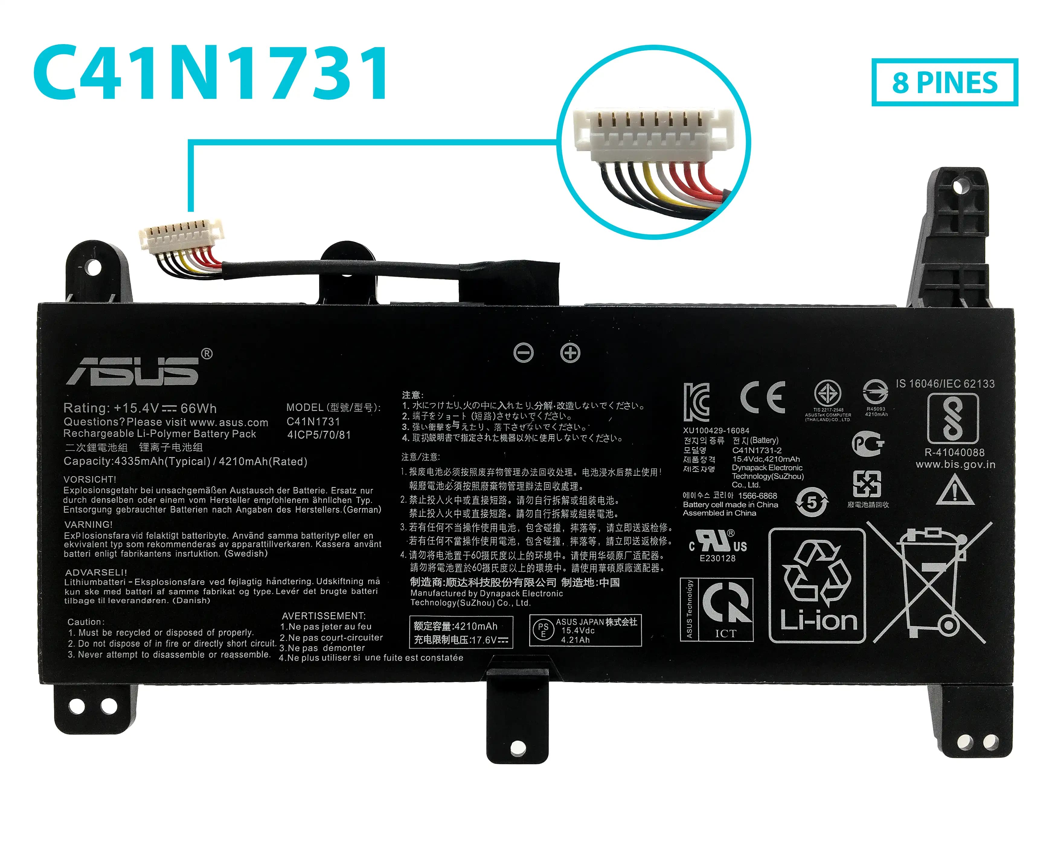 BATERIA ASUS C41N1731 4ICP5/70/81 INTERNA *ORIGINAL* — imagen 1