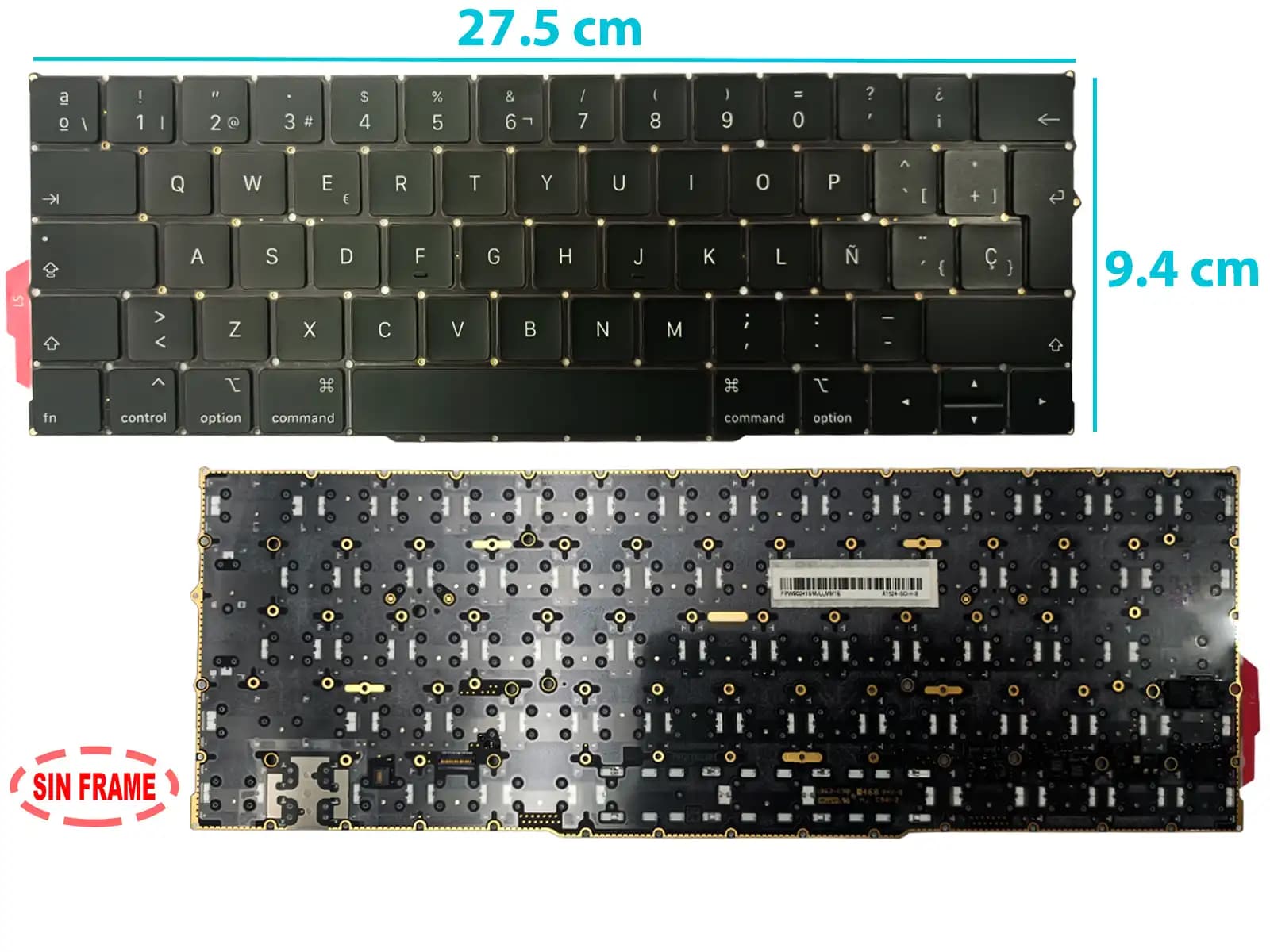 TECLADO APPLE MACBOOK PRO RETINA 13.3 A2159 CON BACKLIGTH SIN FRAME SP — imagen 1