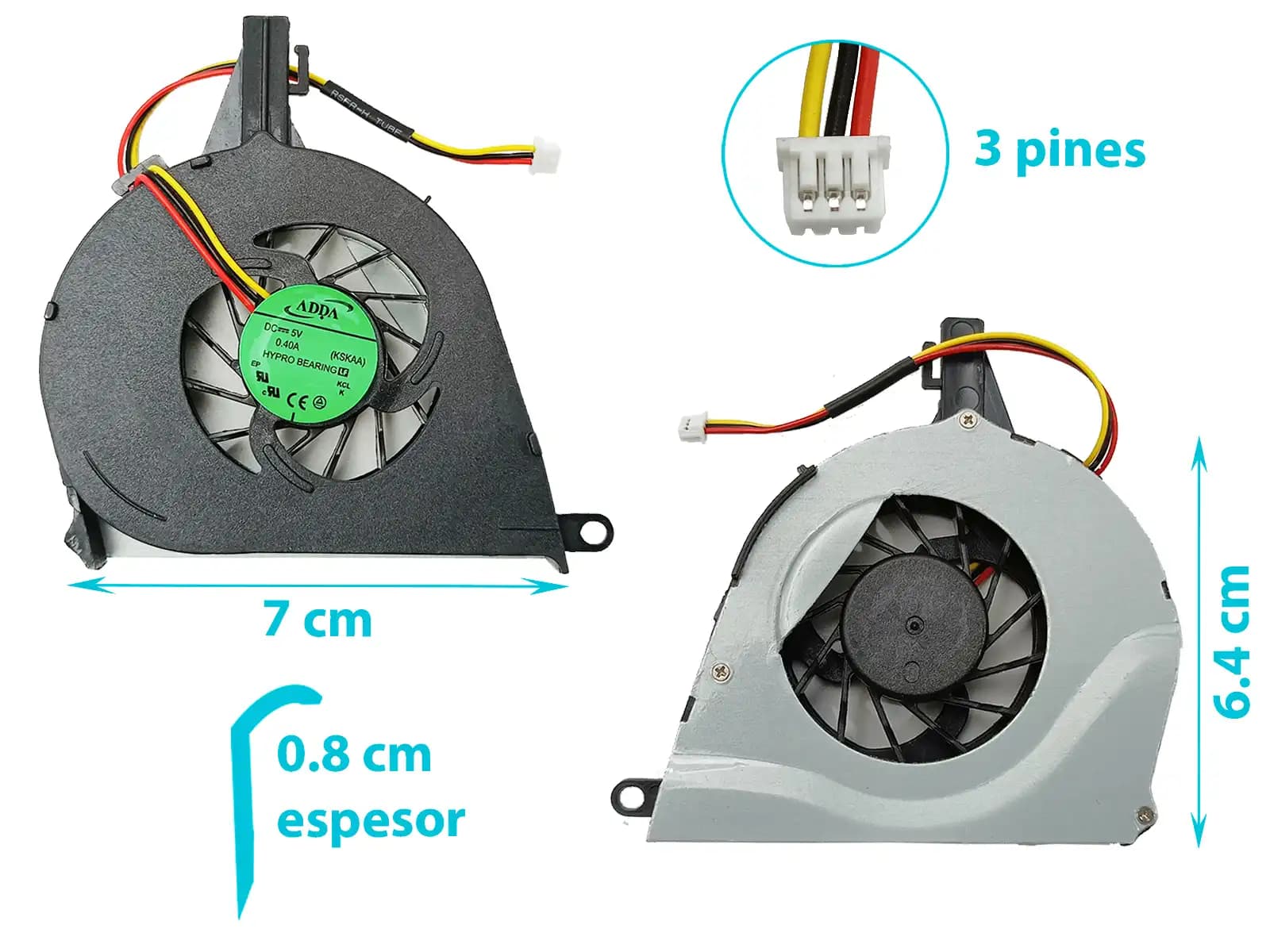 COOLER TOSHIBA L655 L650 L650D L655D SERIES AB8005HX-GB DFS491105MH0T F95U FAJ9 (3 LINES) — imagen 1