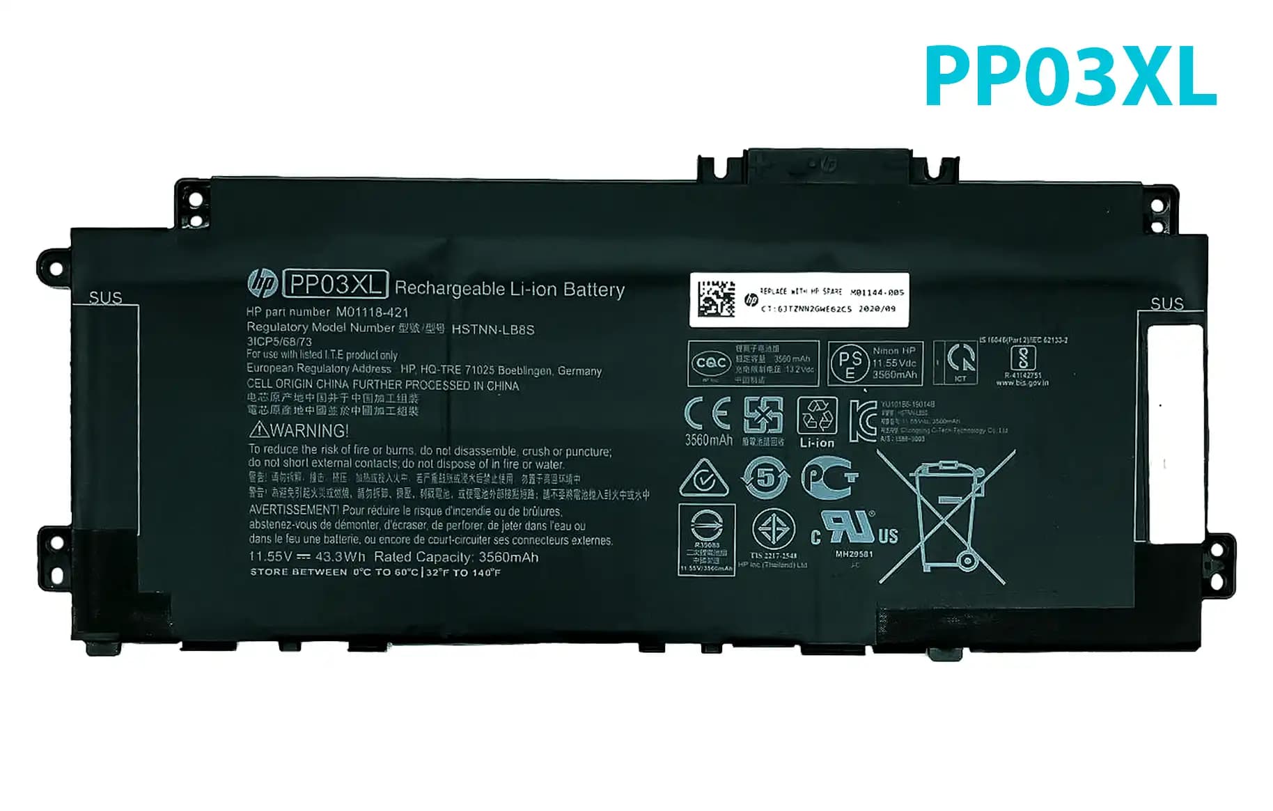 BATERIA HP PAVILION 13-BB 14-DV PP03XL INTERNA *ORIGINAL* — imagen 1