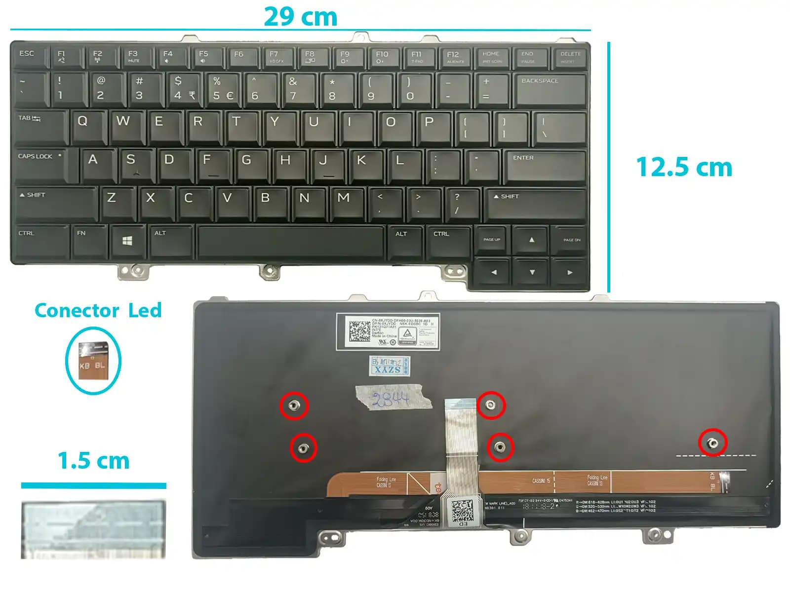 TECLADO DELL ALIENWARE 13 R3 15 R3 15 R4 US — imagen 1