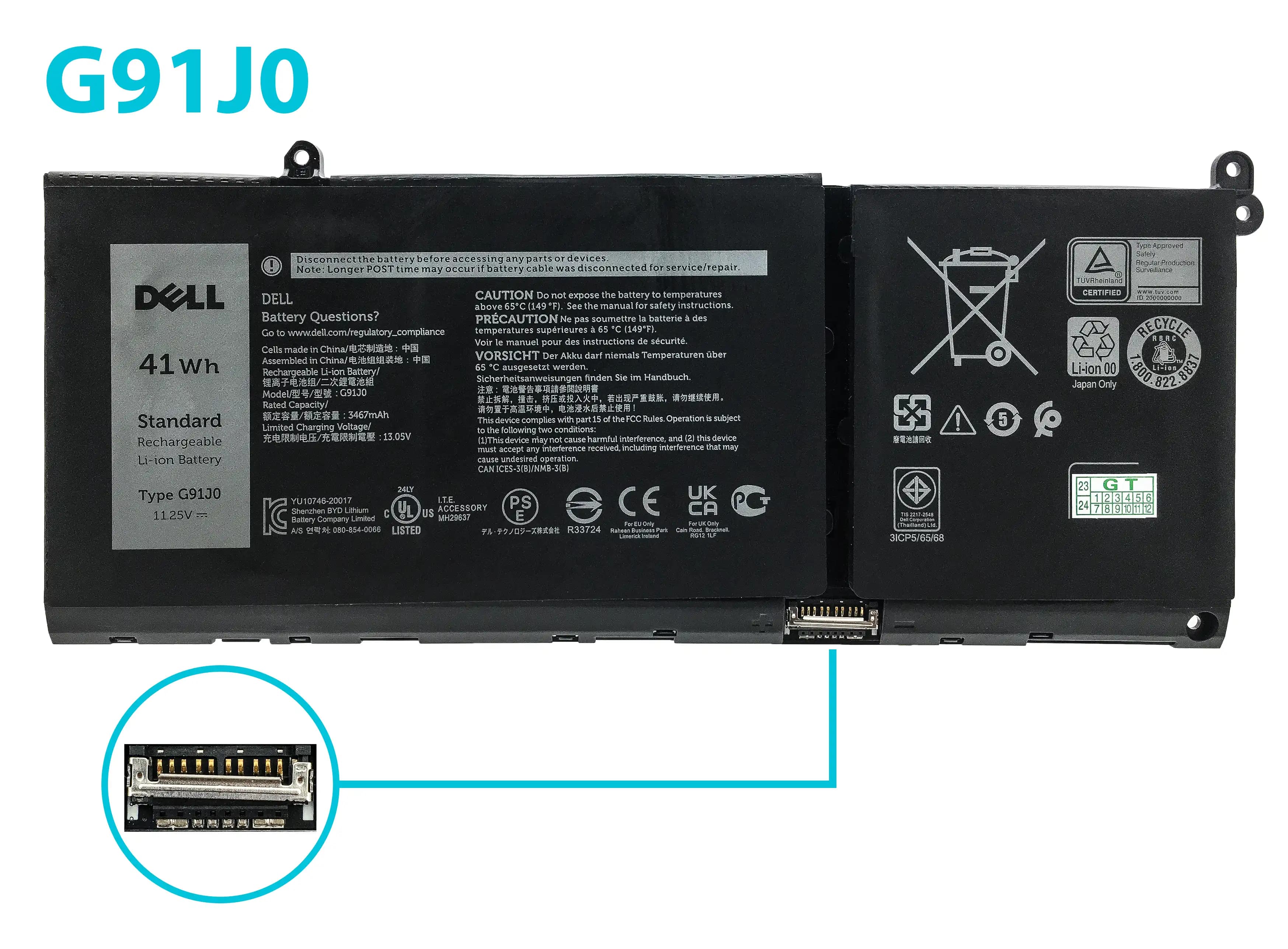 BATERIA DELL INSPIRON 15 3511 TYPE G91J0 INTERNA *ORIGINAL* — imagen 1