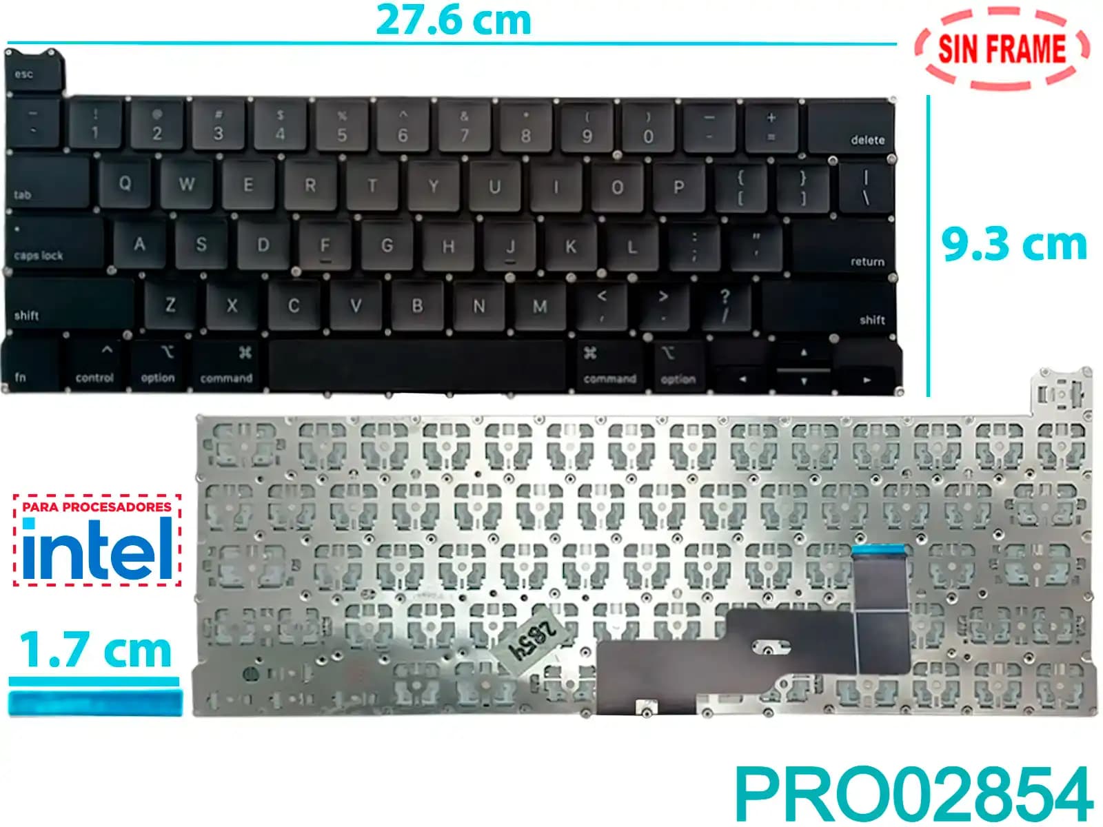 TECLADO APPLE MACBOOK PRO 13 A2289 2020 SIN FRAME US — imagen 1