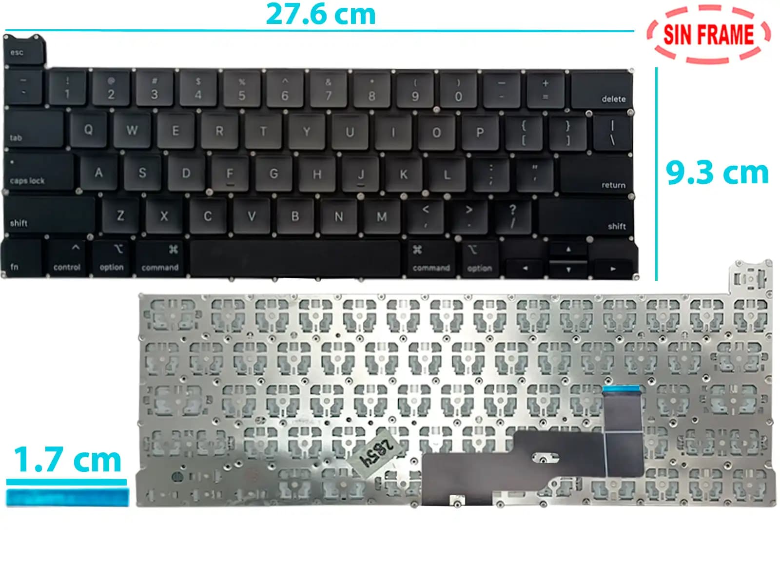 TECLADO APPLE MACBOOK PRO 13 A2289 2020 SIN FRAME US — imagen 2