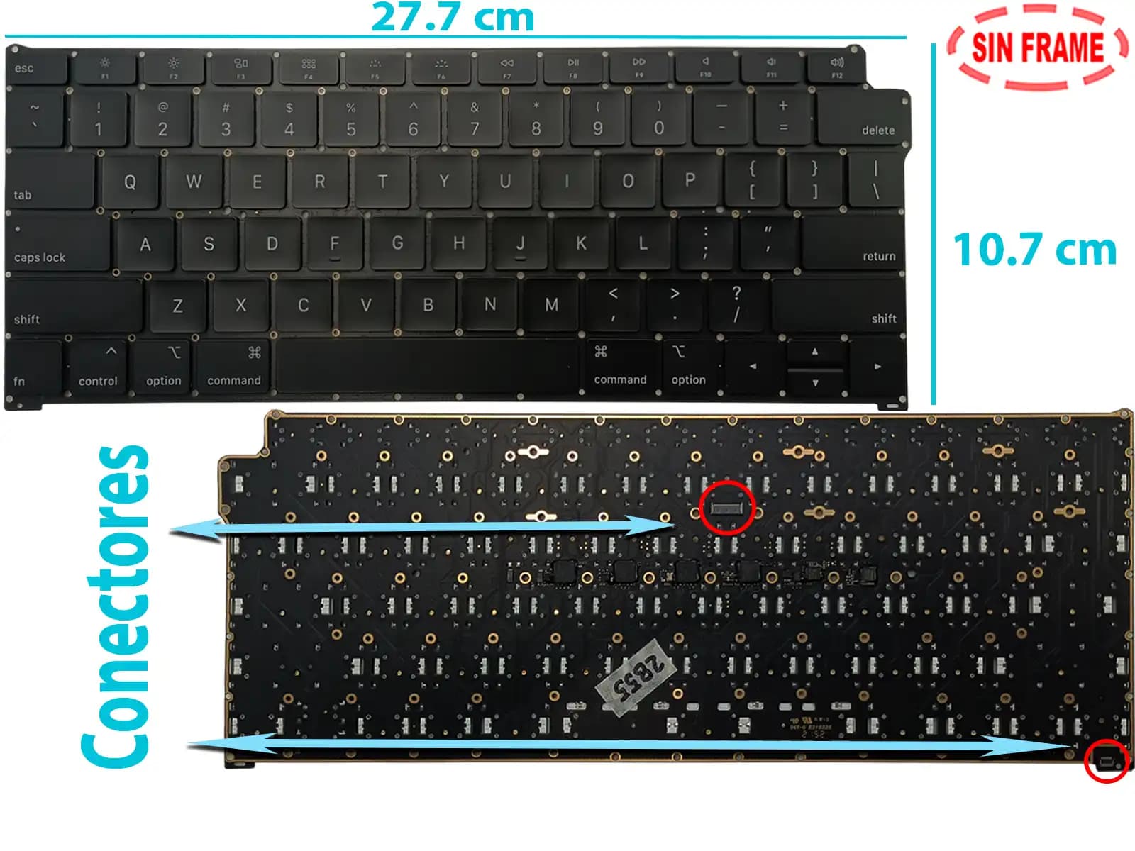 TECLADO APPLE MACBOOK 13 RETINA A1932 SIN FRAME US — imagen 1