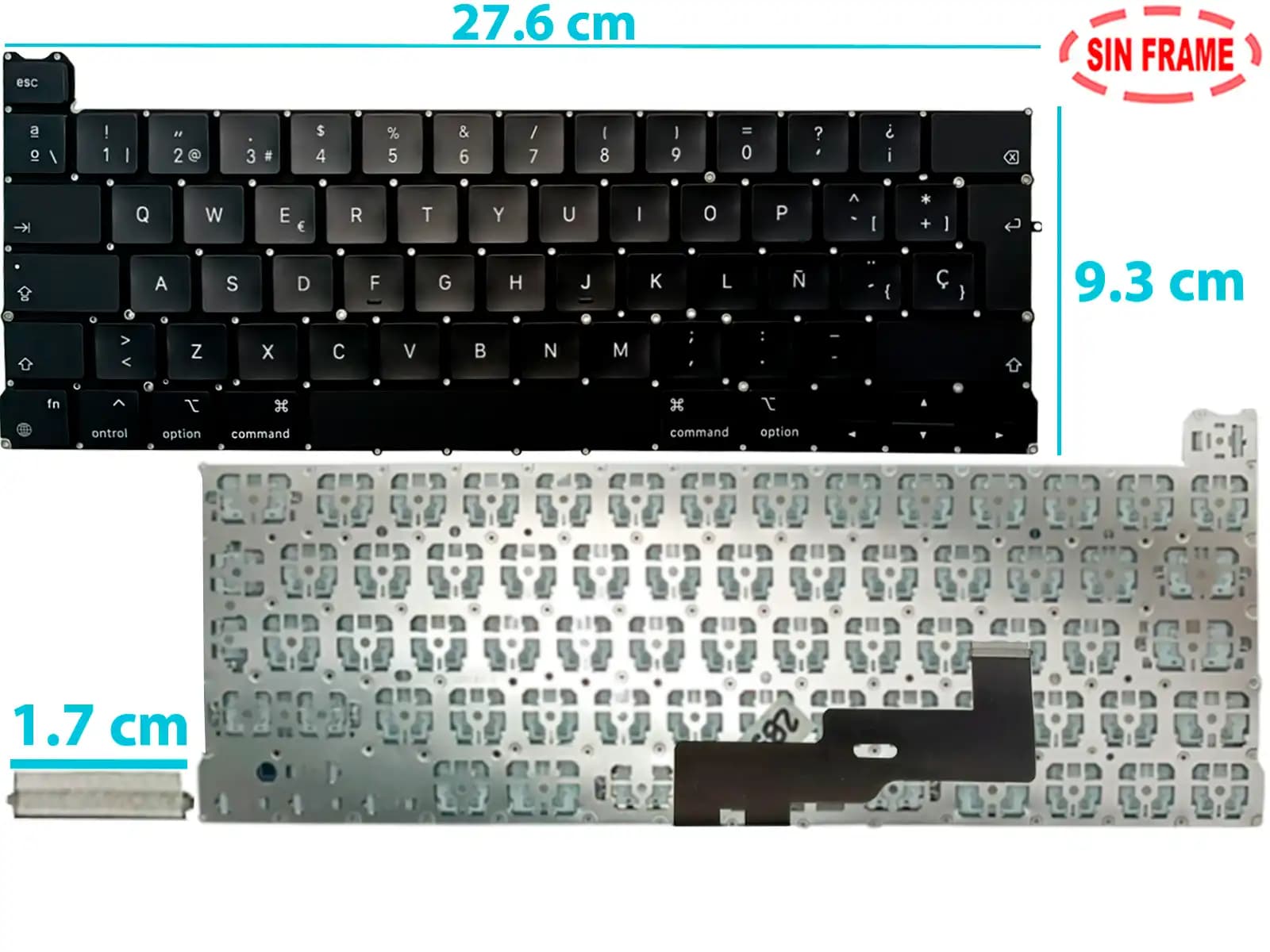TECLADO APPLE MACBOOK PRO 13 A2289 2020 SIN FRAME SP — imagen 2