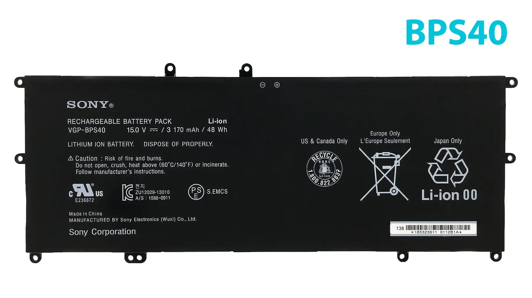 BATERIA SONY VAIO FIT 14A FIT 15A VAIO FLIP SVF 14A FLIP SVF 15A SVF14N SVF15N SERIES BPS40 INTERNA *ORIGINAL* — imagen 1