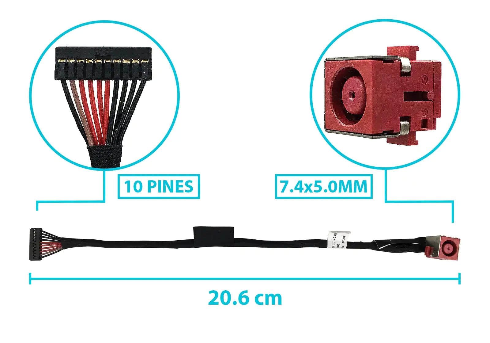 DC JACK ACER PREDATOR G5-793 50.Q1HN5.001 SKUS 7.4x5.0mm CON CABLE — imagen 1