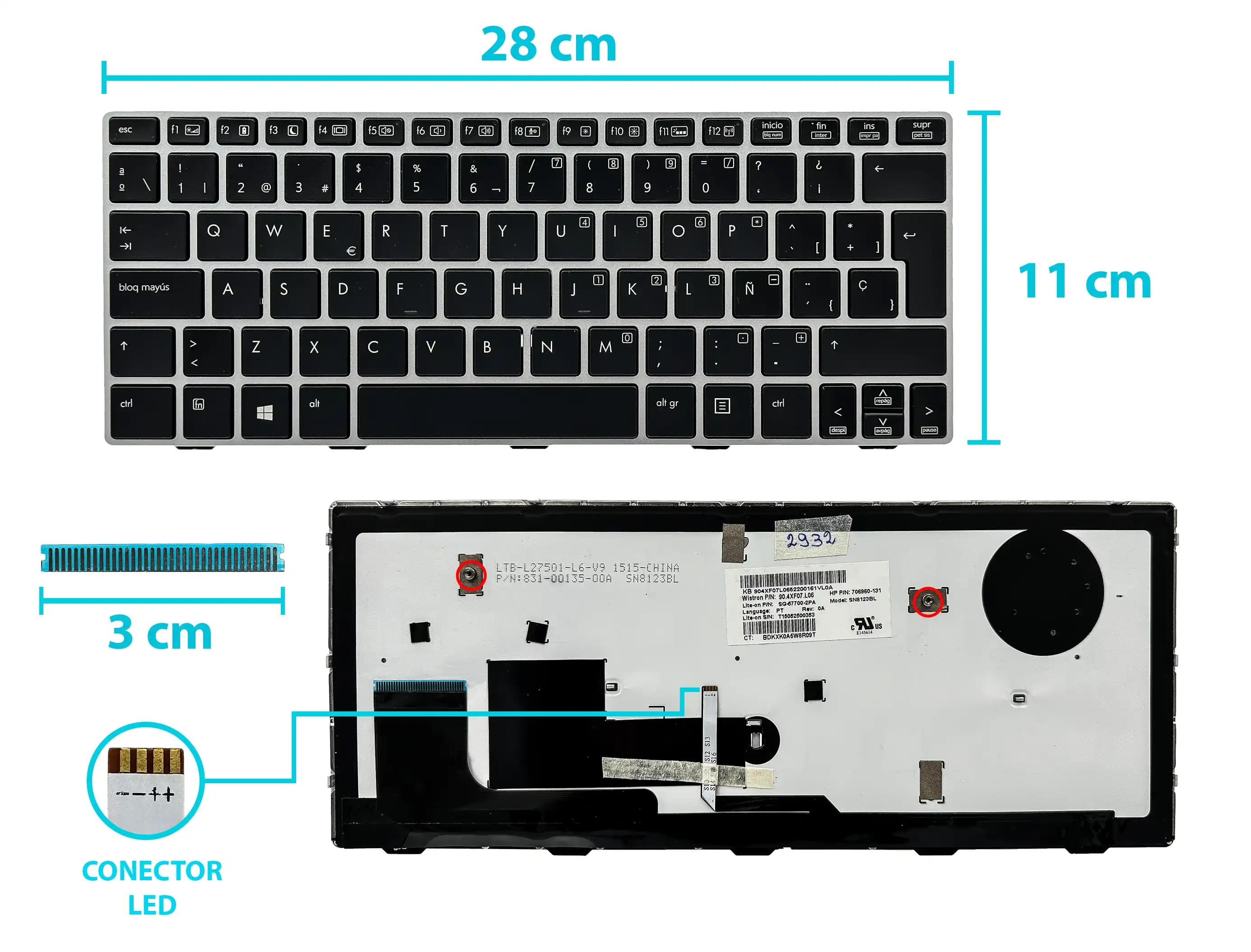 TECLADO HP ELITEBOOK REVOLVE 810 G2 810 G1 810 G3 SP — imagen 1