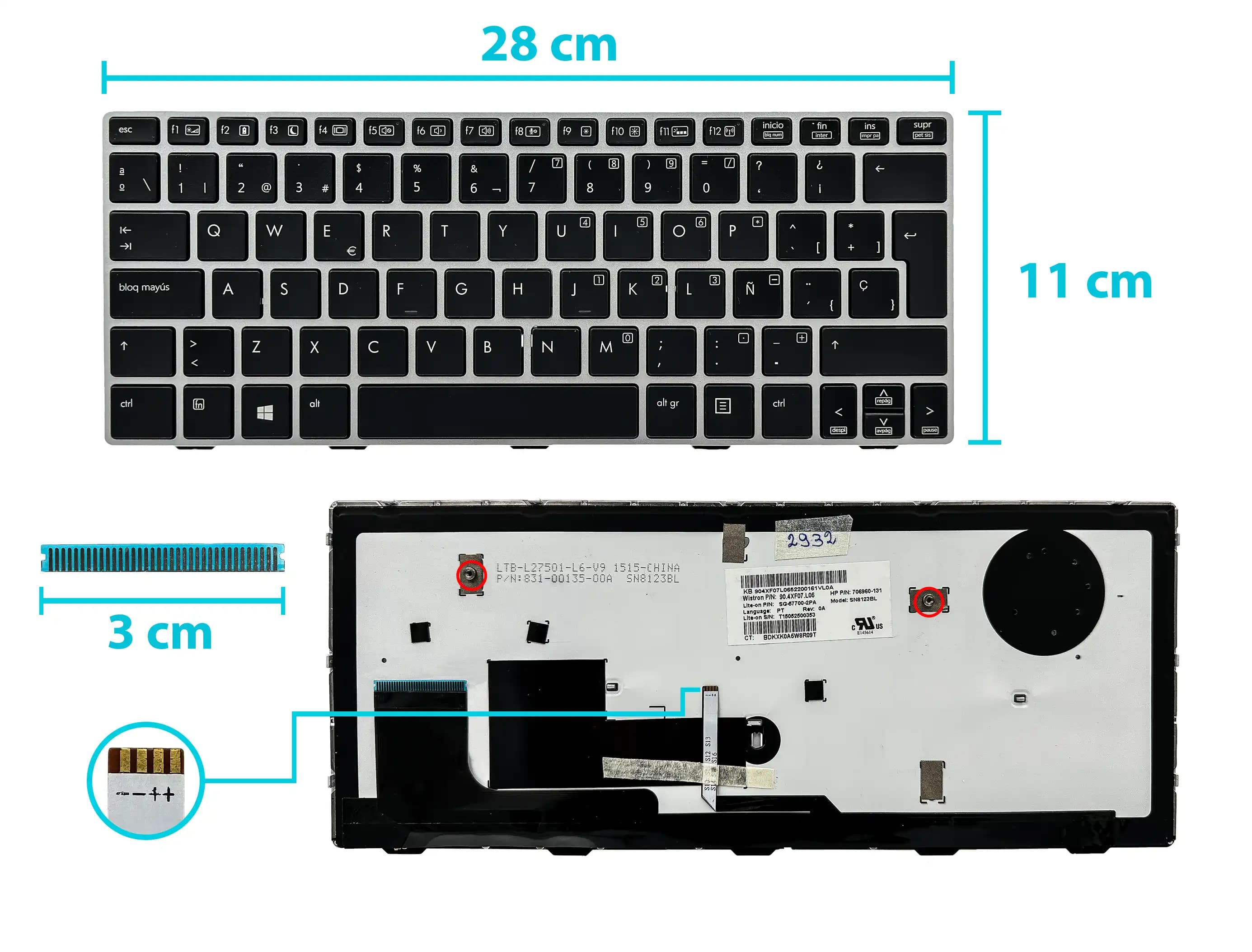 TECLADO HP ELITEBOOK REVOLVE 810 G2 810 G1 810 G3 SP — imagen 2