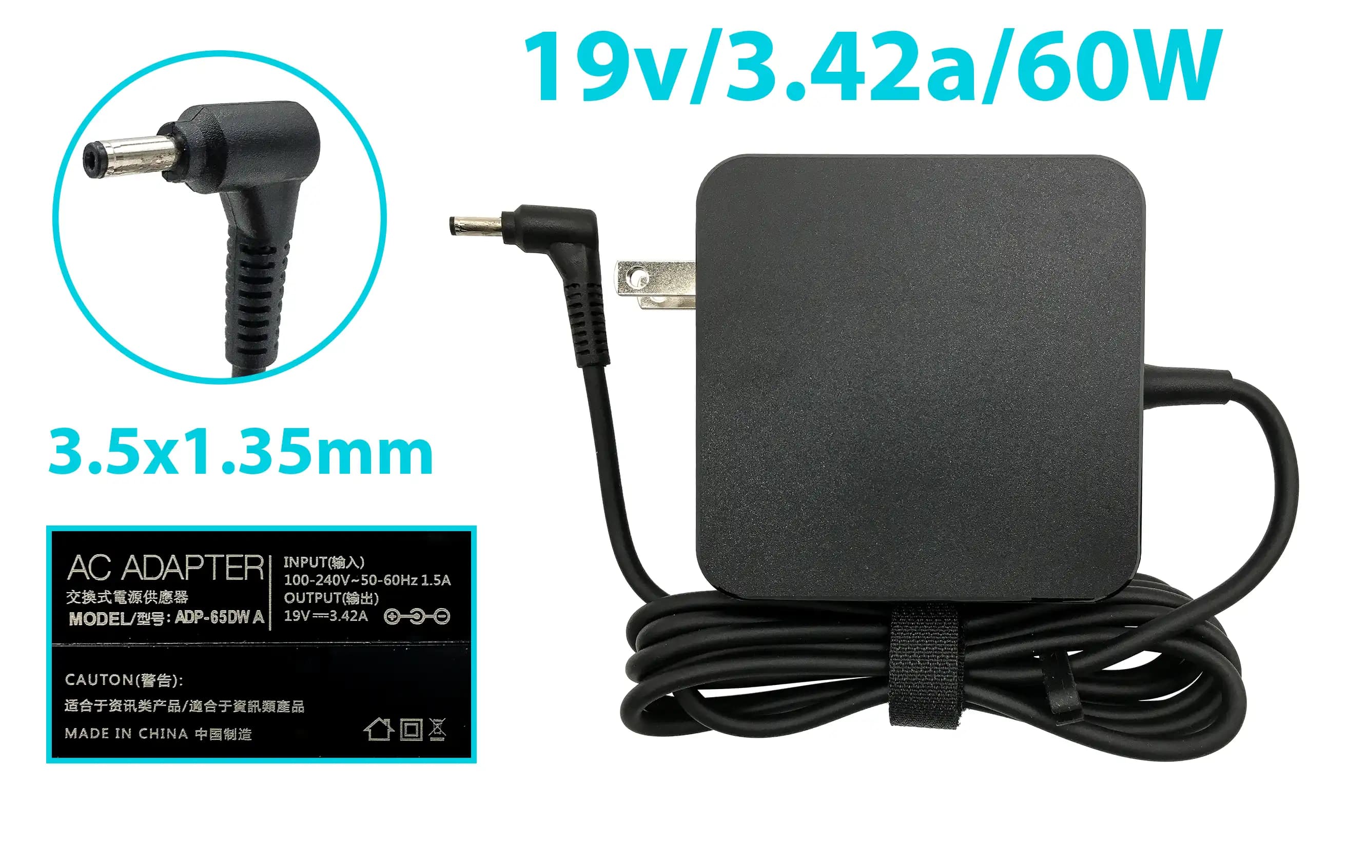 CARGADOR GATEWAY 19v/3150mA/60W 3.5x1.35mm *ORIGINAL* — imagen 1