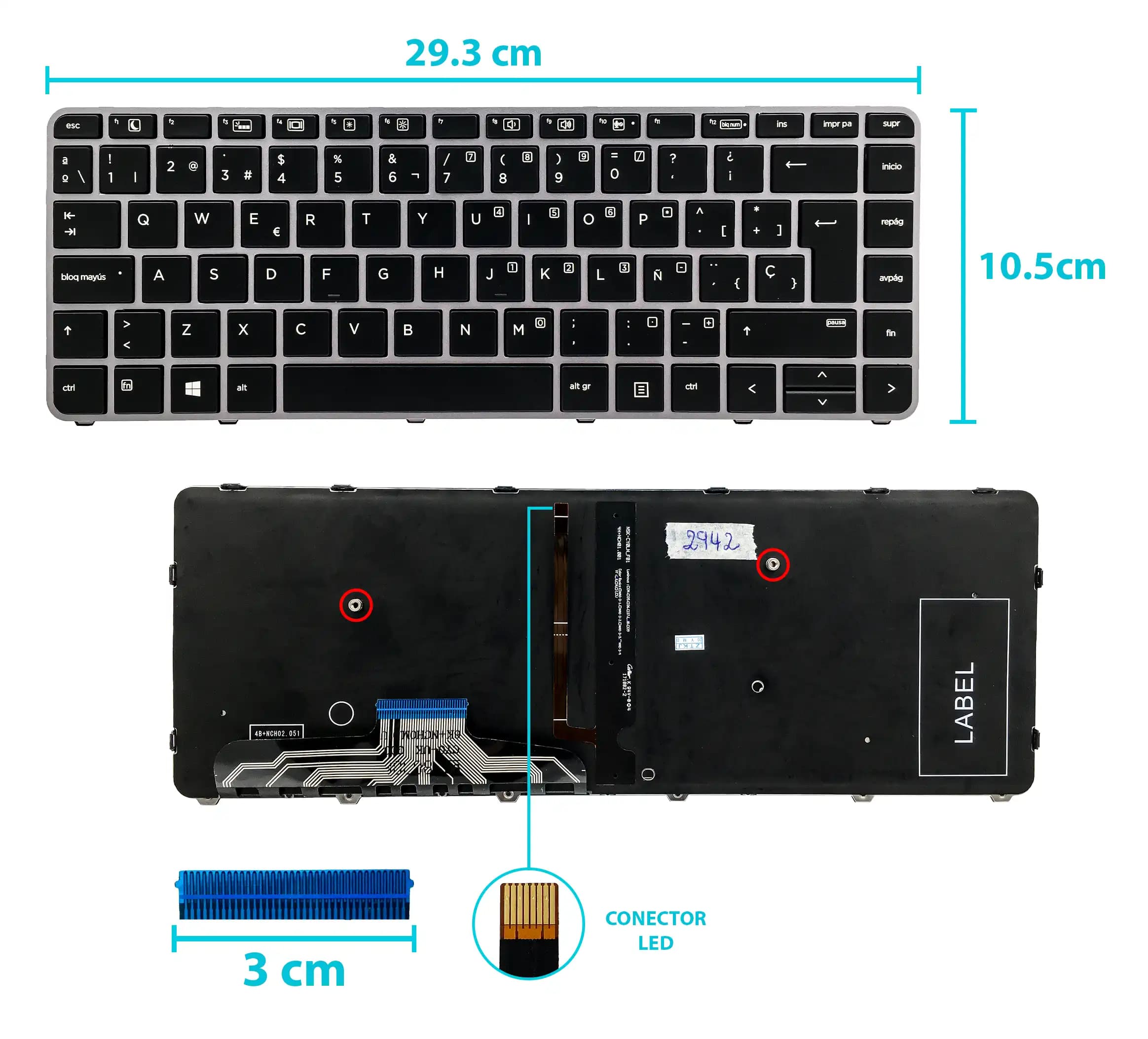 TECLADO HP ELITEBOOK FOLIO 1040 G3 844423-001 844423-031 903667-001 SP — imagen 1