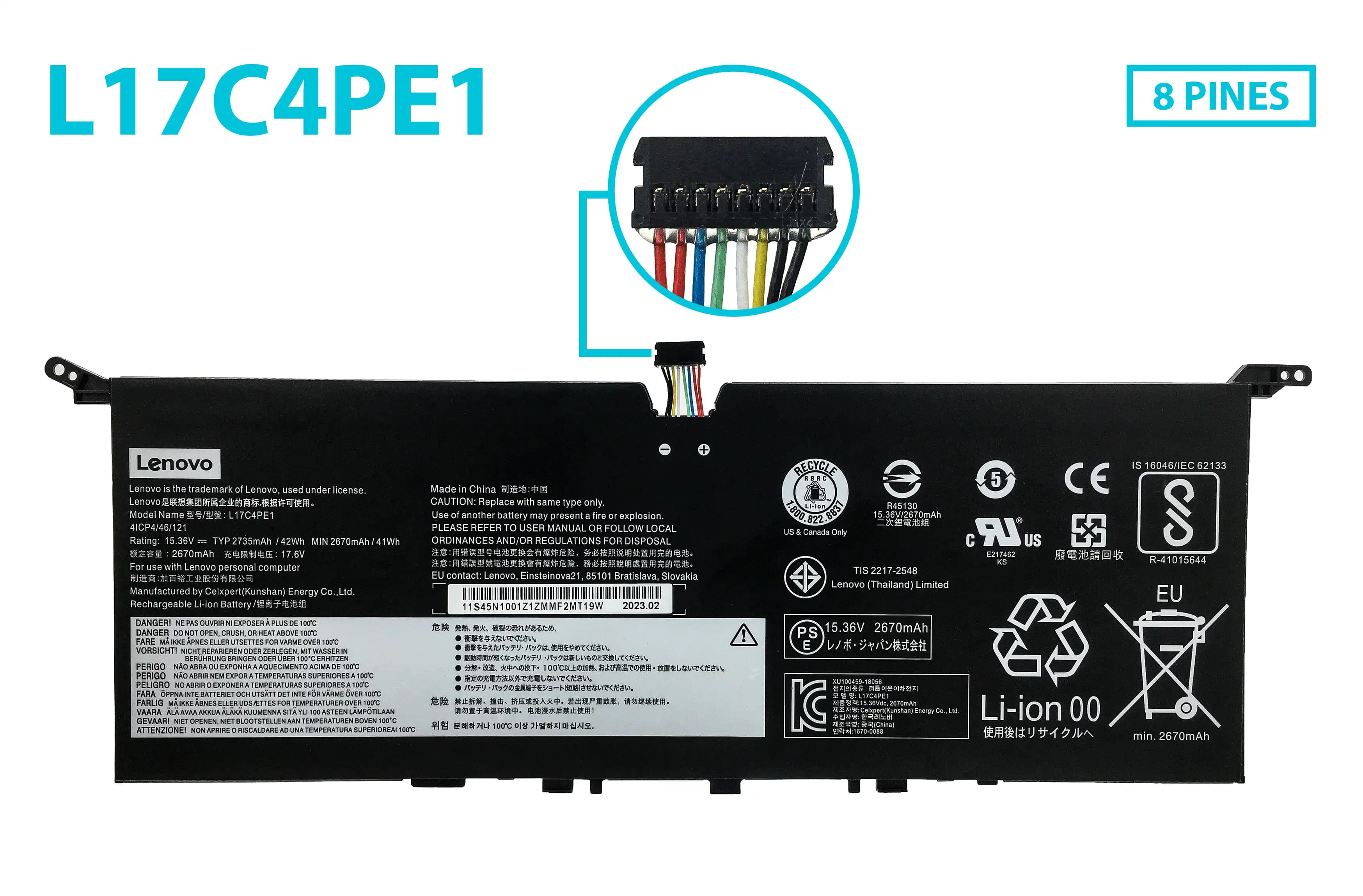 BATERIA LENOVO IDEAPAD 730S-13IWL YOGA S730-13IWL L17C4PE1 INTERNA *ORIGINAL* — imagen 1
