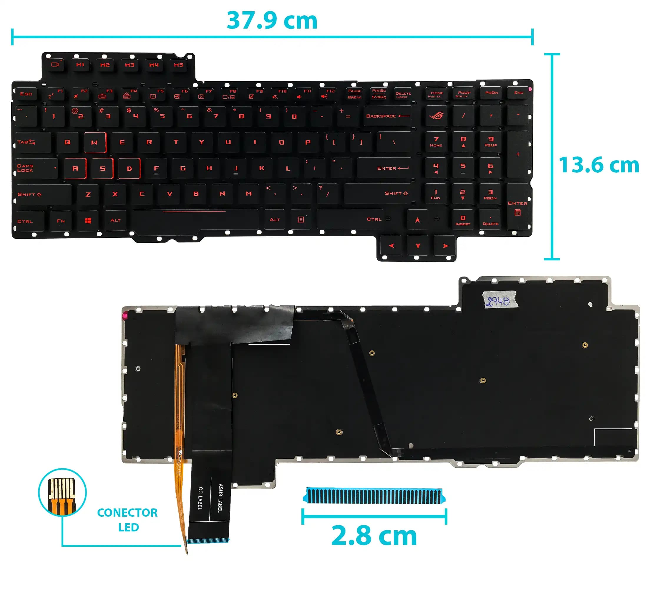 TECLADO ASUS ROG G752 G752VL G752VM G752VS G752VY G701VI CON BACKLIGTH US NUMÉRICO — imagen 1