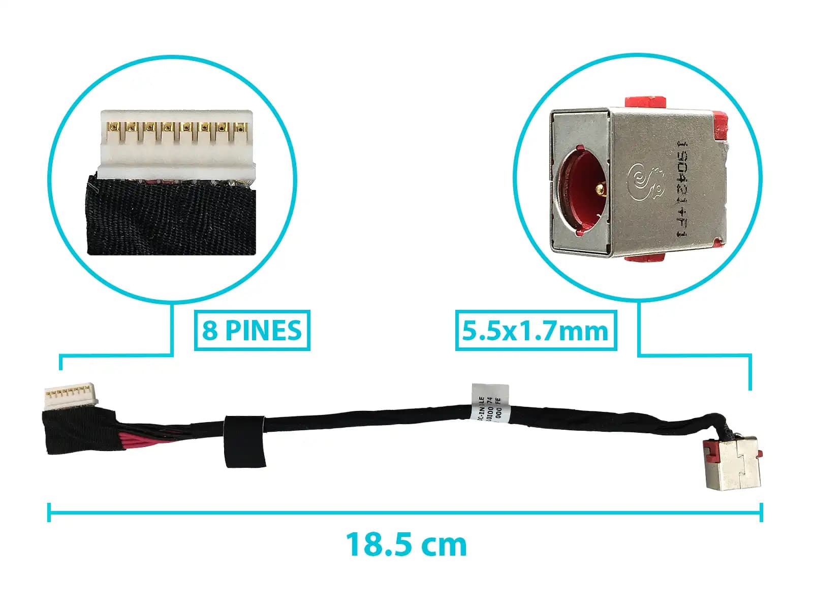 DC JACK ACER HELIOS 300 PH317-51 G3-571 G3-572 G3-571-73H3 DC301010I00 CON CABLE — imagen 1