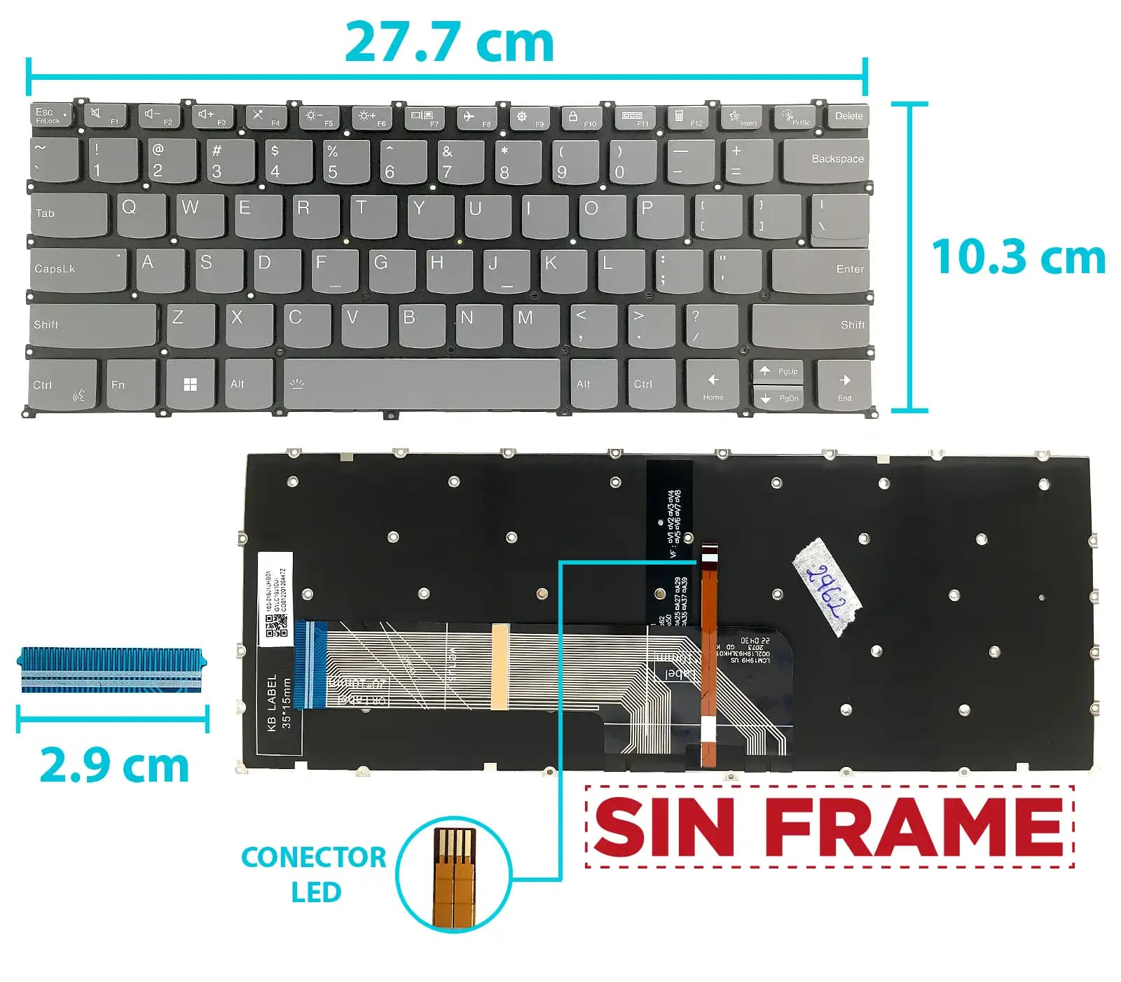 TECLADO LENOVO FLEX 5-14ARE05 5-14IIL05 5-14ITL05 5-14ALC05 CON BACKLIGTH SIN FRAME US — imagen 1