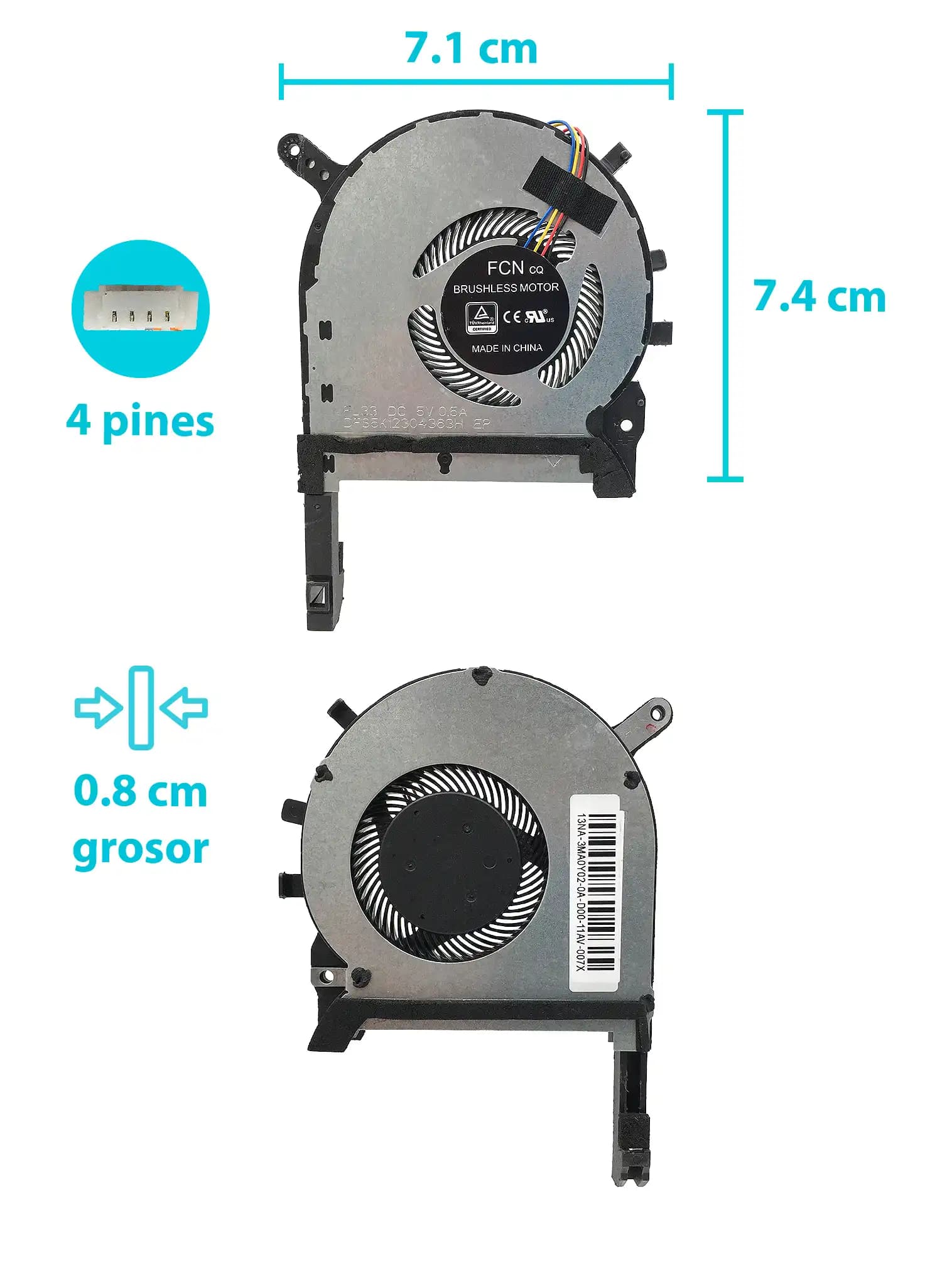 COOLER ASUS TUF FX506 FX506I FX506L FX506II FX506LI FX506IU (4 LINES) — imagen 1