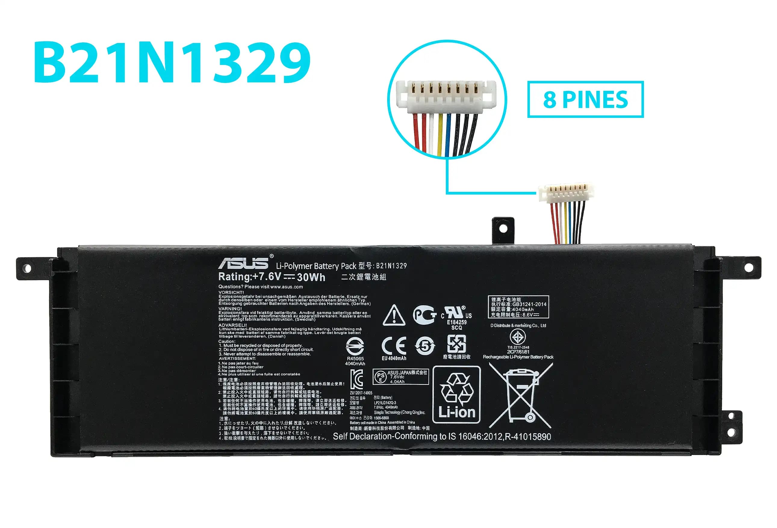 BATERIA ASUS X553 X553M X553MA F553 F553M F553MA B21N1329 INTERNA *ORIGINAL* — imagen 1