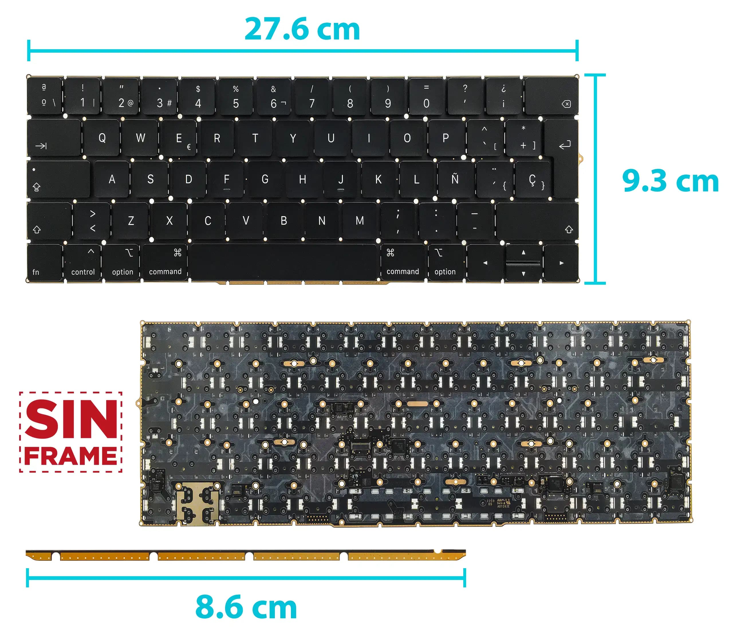 TECLADO APPLE MACBOOK PRO RETINA 13 A1989 15 1990 EMC 3214 EMC 3215 SIN FRAME SP — imagen 1