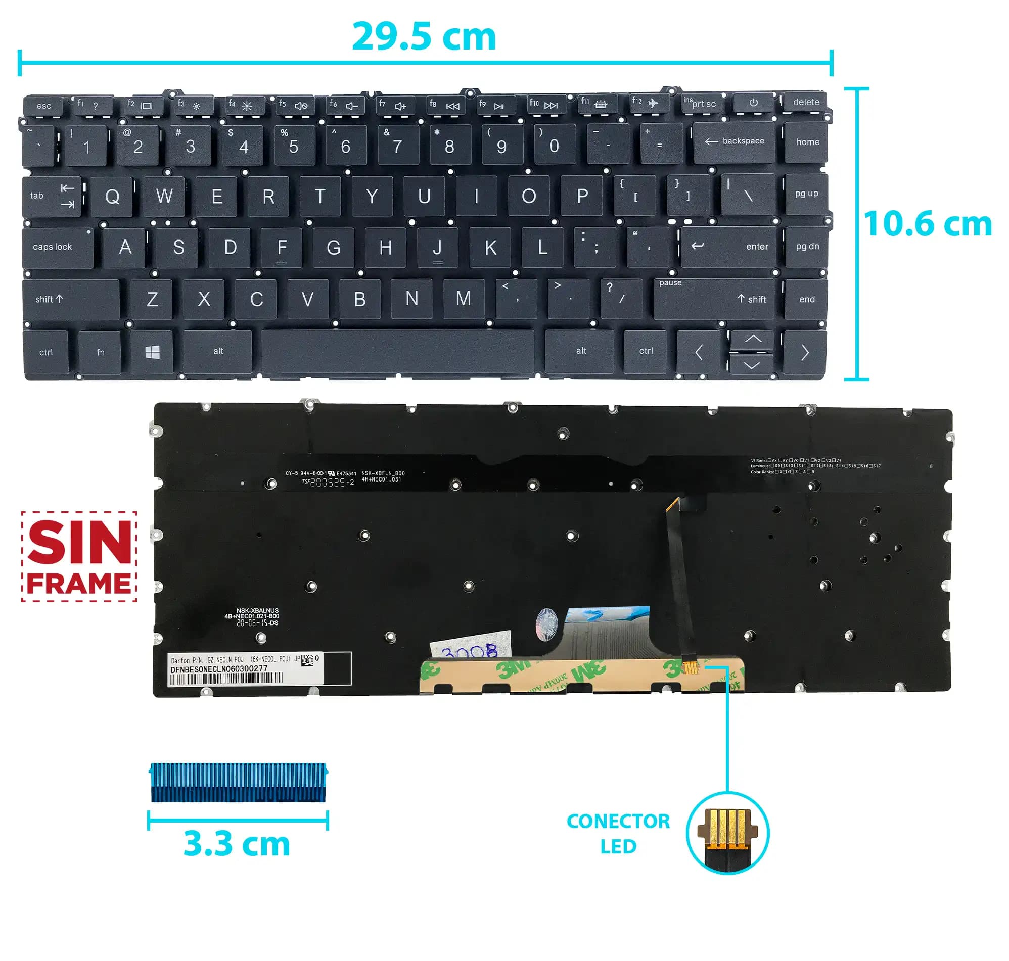 TECLADO HP X360 14-DV 14-DW 14-DV0003TX 14-DW 14-DW1000 14T-DW000 14T-DW100 14-DV 14-DV000 SILVER SIN FRAME US — imagen 2