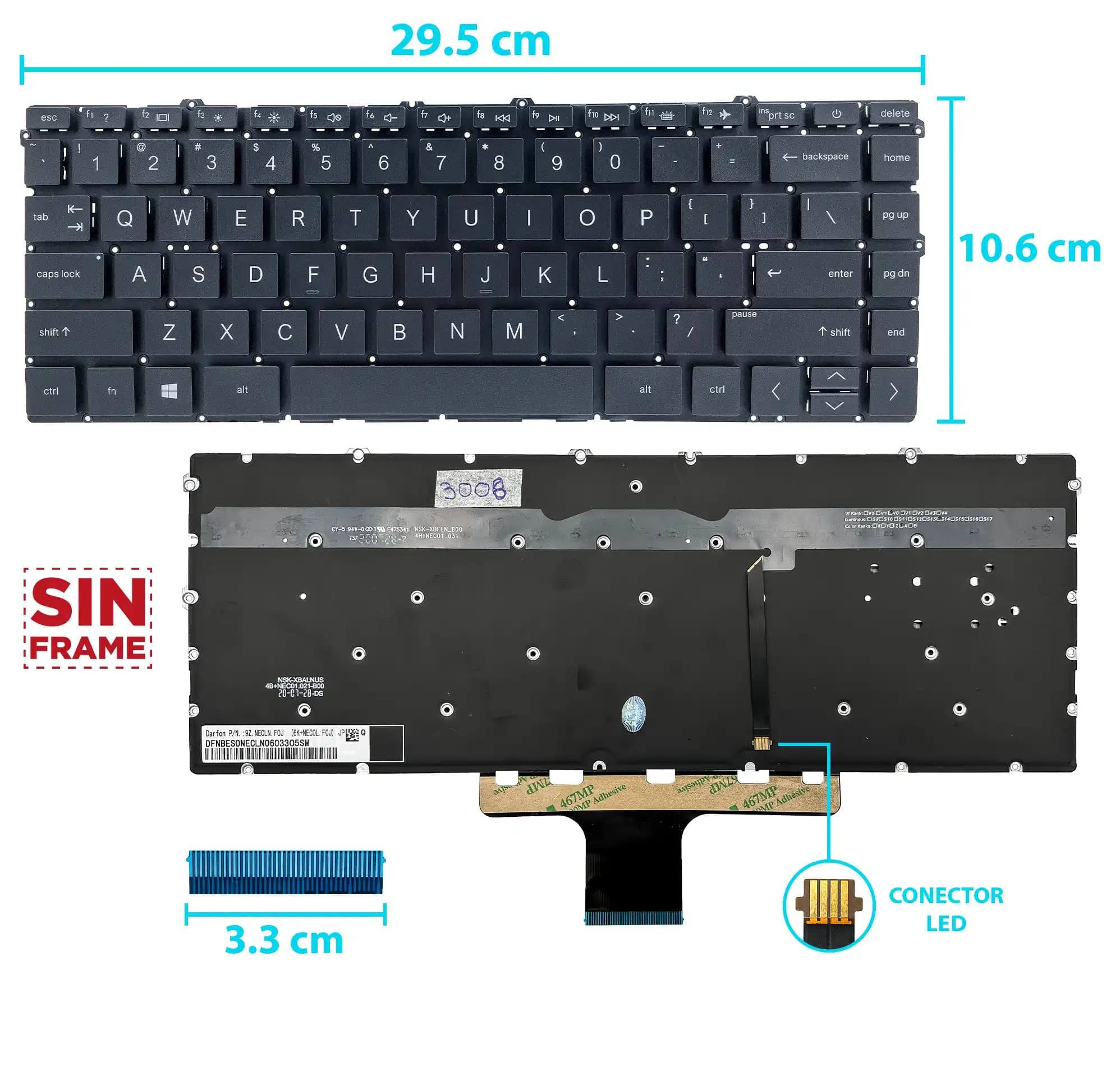 TECLADO HP X360 14-DV 14-DW 14-DV0003TX 14-DW 14-DW1000 14T-DW000 14T-DW100 14-DV 14-DV000 SILVER SIN FRAME US — imagen 3