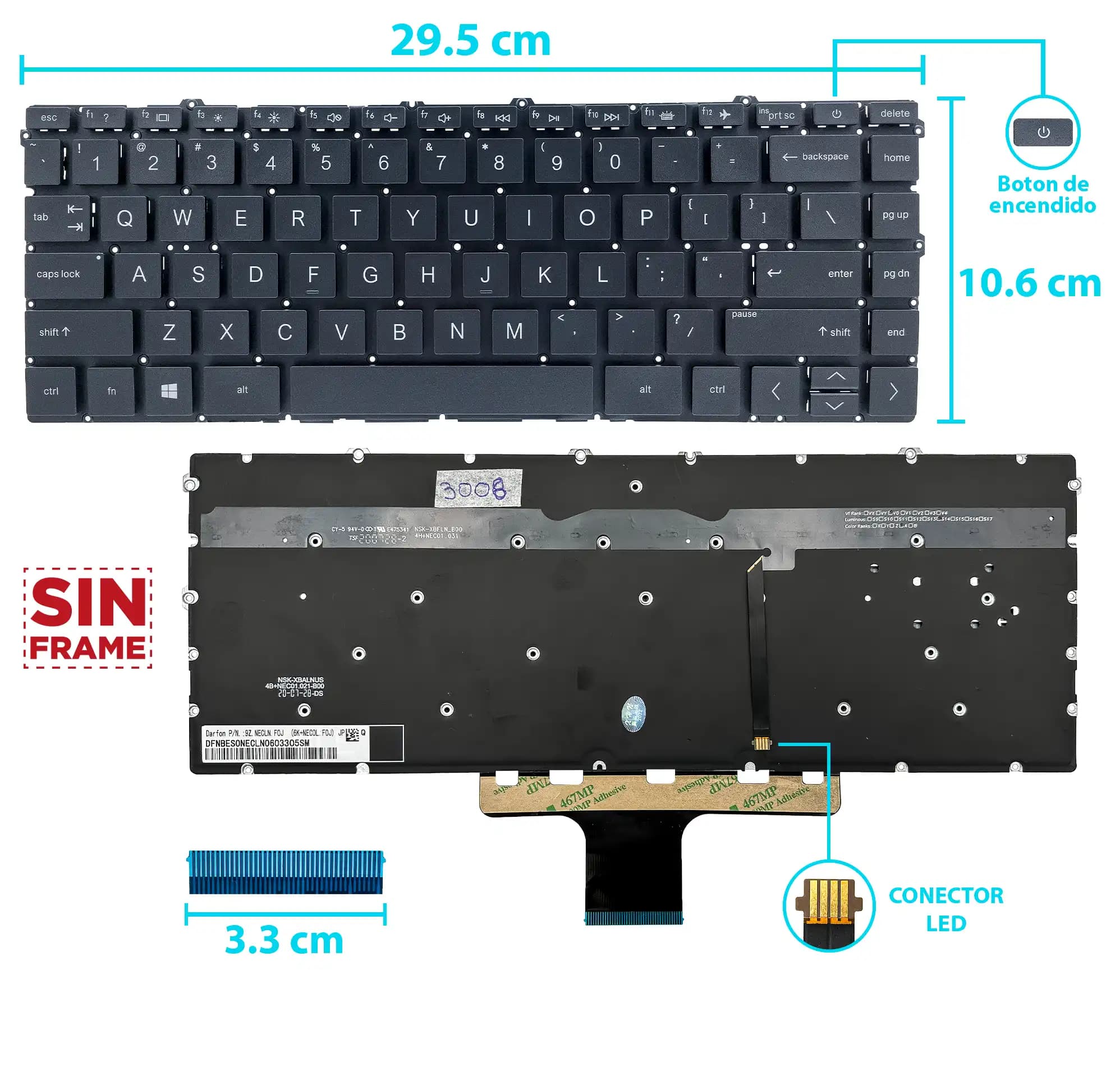 TECLADO HP X360 14-DV 14-DW 14-DV0003TX 14-DW 14-DW1000 14T-DW000 14T-DW100 14-DV 14-DV000 SILVER SIN FRAME US — imagen 1
