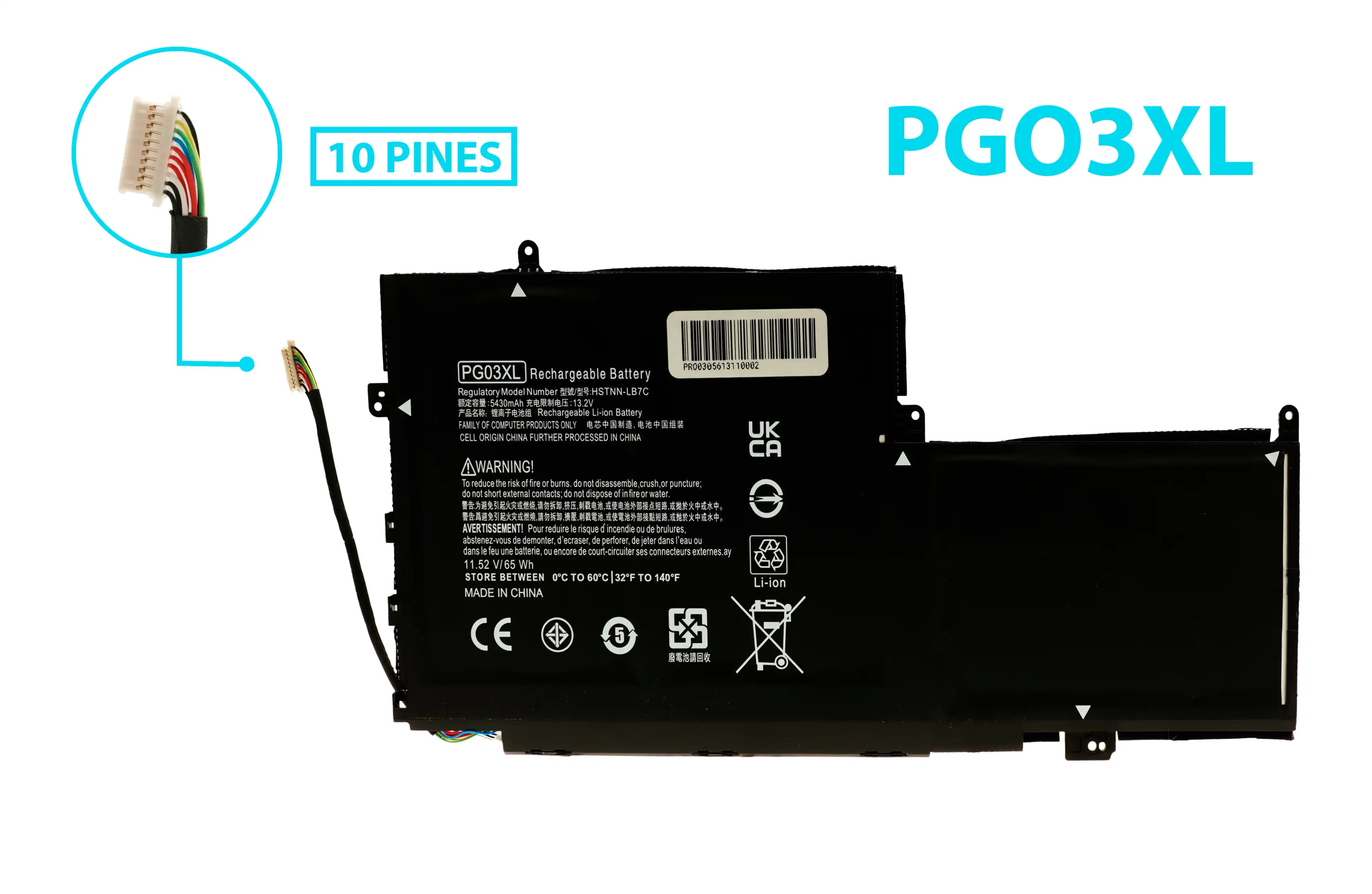 BATERIA HP PG03XL TYPE B INTERNA *ORIGINAL* — imagen 1