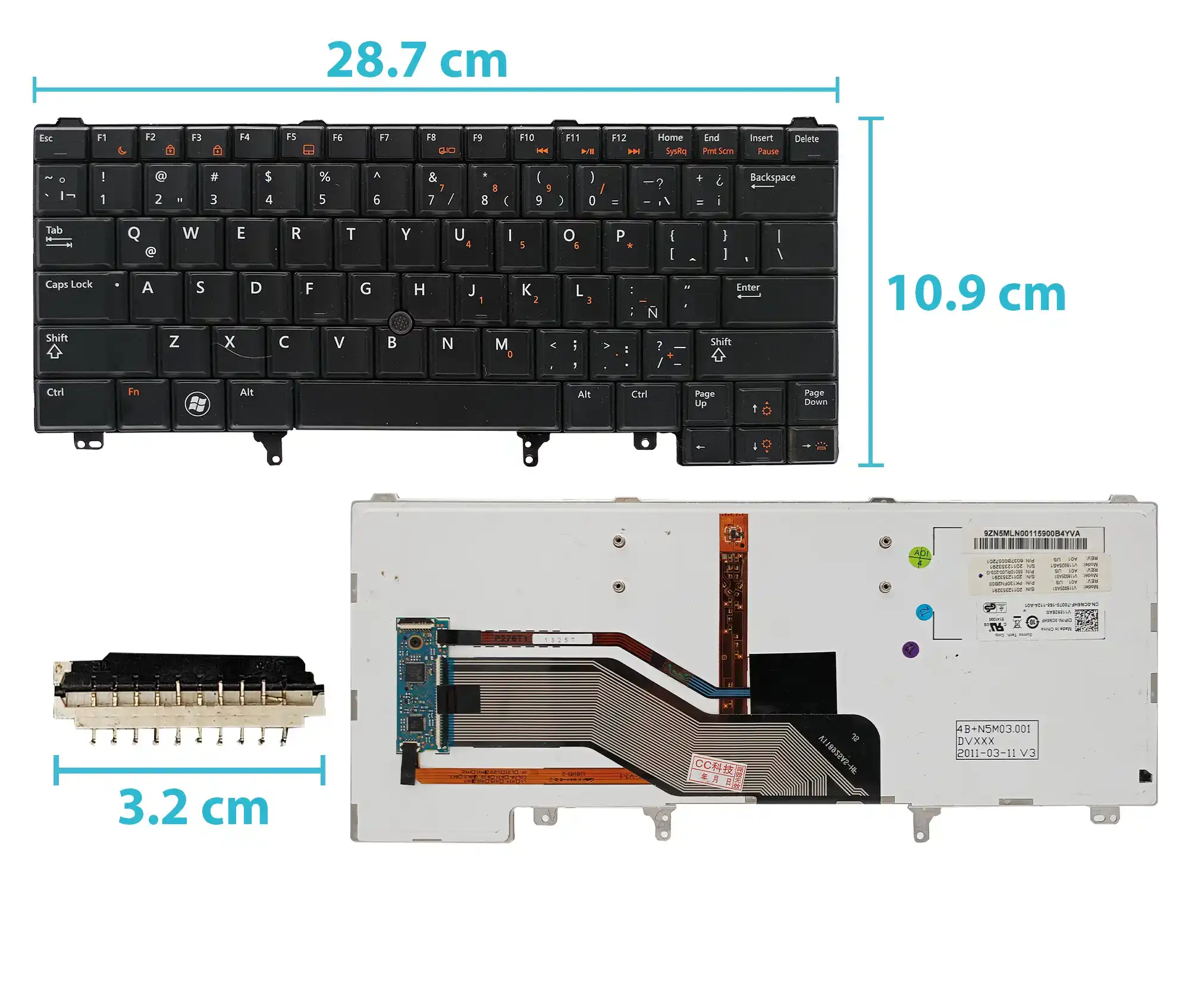 TECLADO DELL E6320 E6330 E6420 E6430 E6440 CON POINTER CON BACKLIGTH US