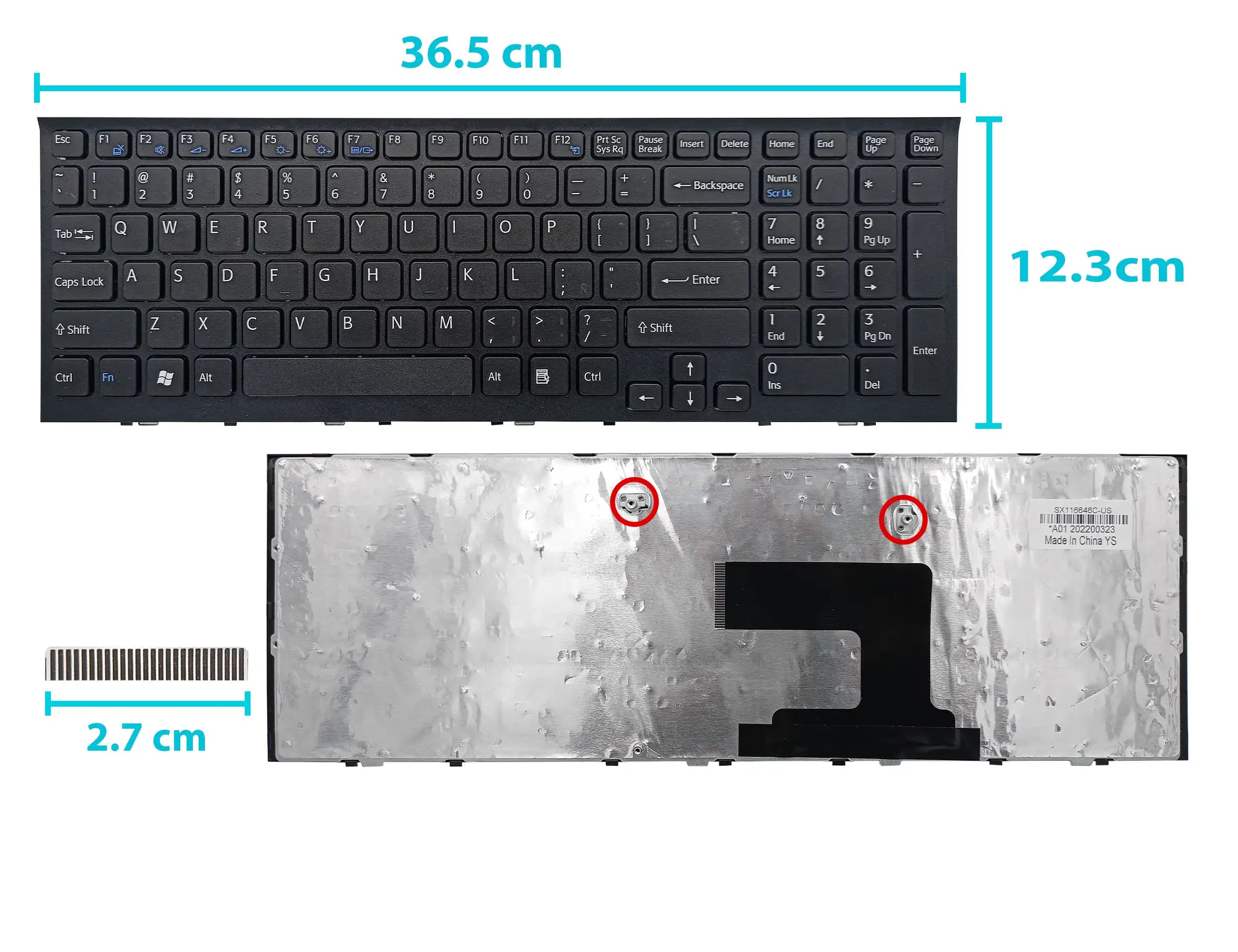 TECLADO SONY VPCEL US NUMÉRICO — imagen 1