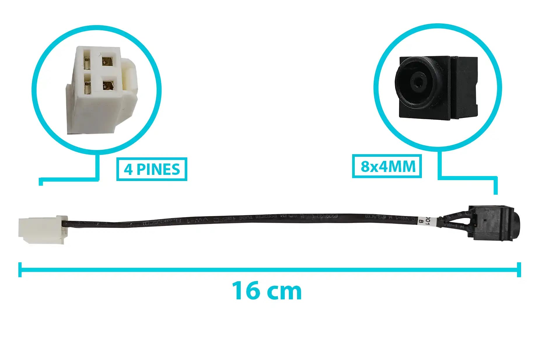 PIN DE CARGA DC JACK SONY VGN-FS285H PCG-7A1M VGN-FS295P VGN-FS215S 073-0001-1040 CON CABLE LARGO 16 cm — imagen 1