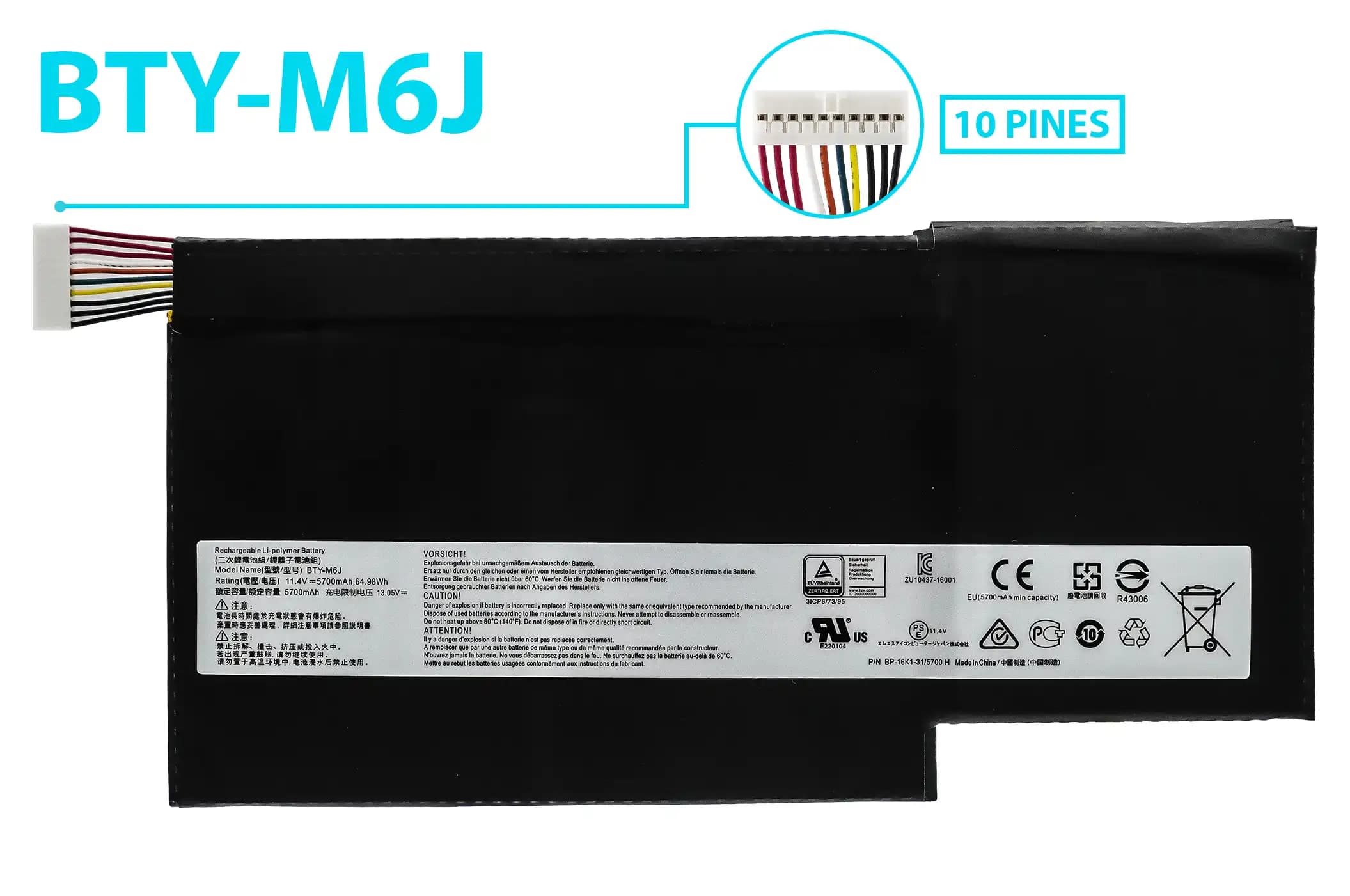 BATERIA MSI BTY-M6L INTERNA *ORIGINAL* — imagen 1