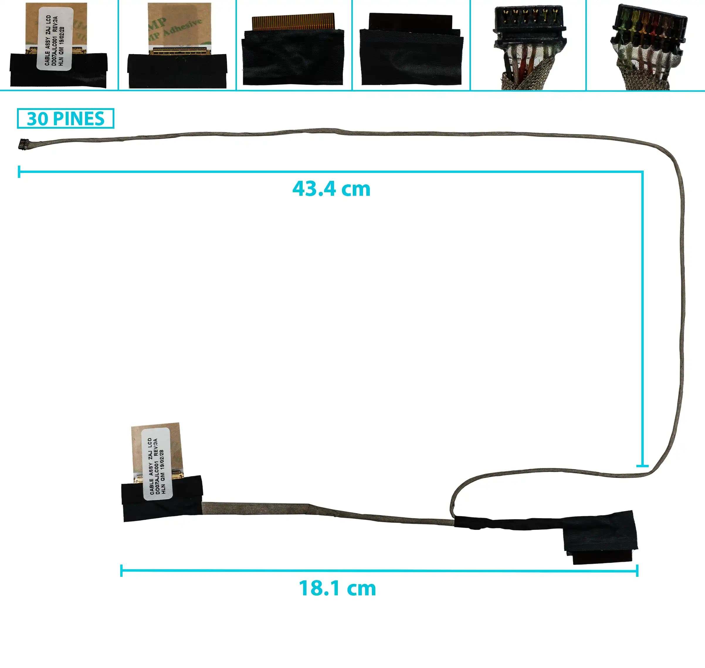 FLEX DE VIDEO ACER ASPIRE A315-21 A315-31 A315-51 A315-52 50.GNPN7.006 DD0ZAJLC001 DD0ZAJLC011 30 PINES — imagen 1
