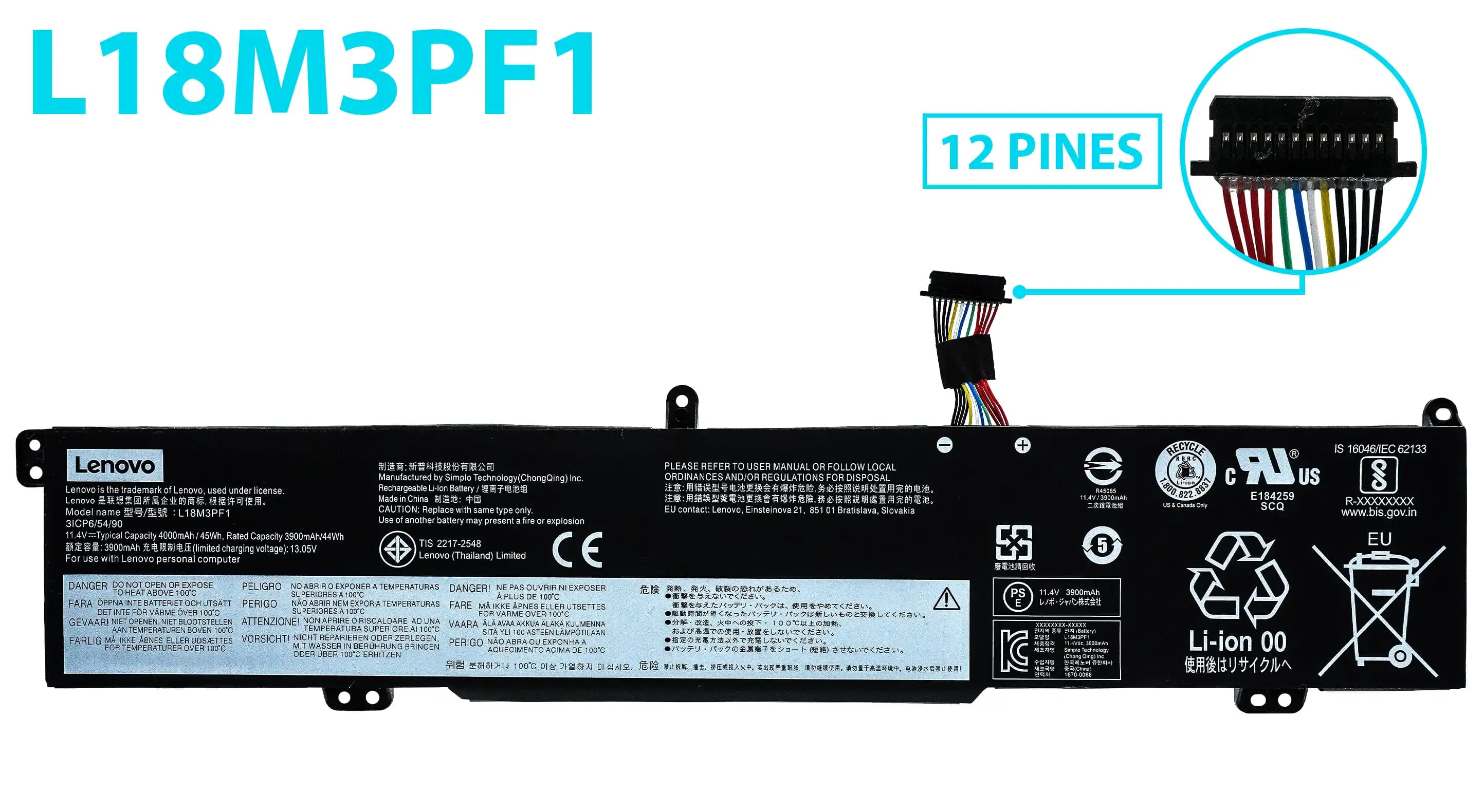 BATAERIA LENOVO IDEAPAD L340-15IRH L18M3PF1 L18C3PF1 INTERNA *ORIGINAL* — imagen 1