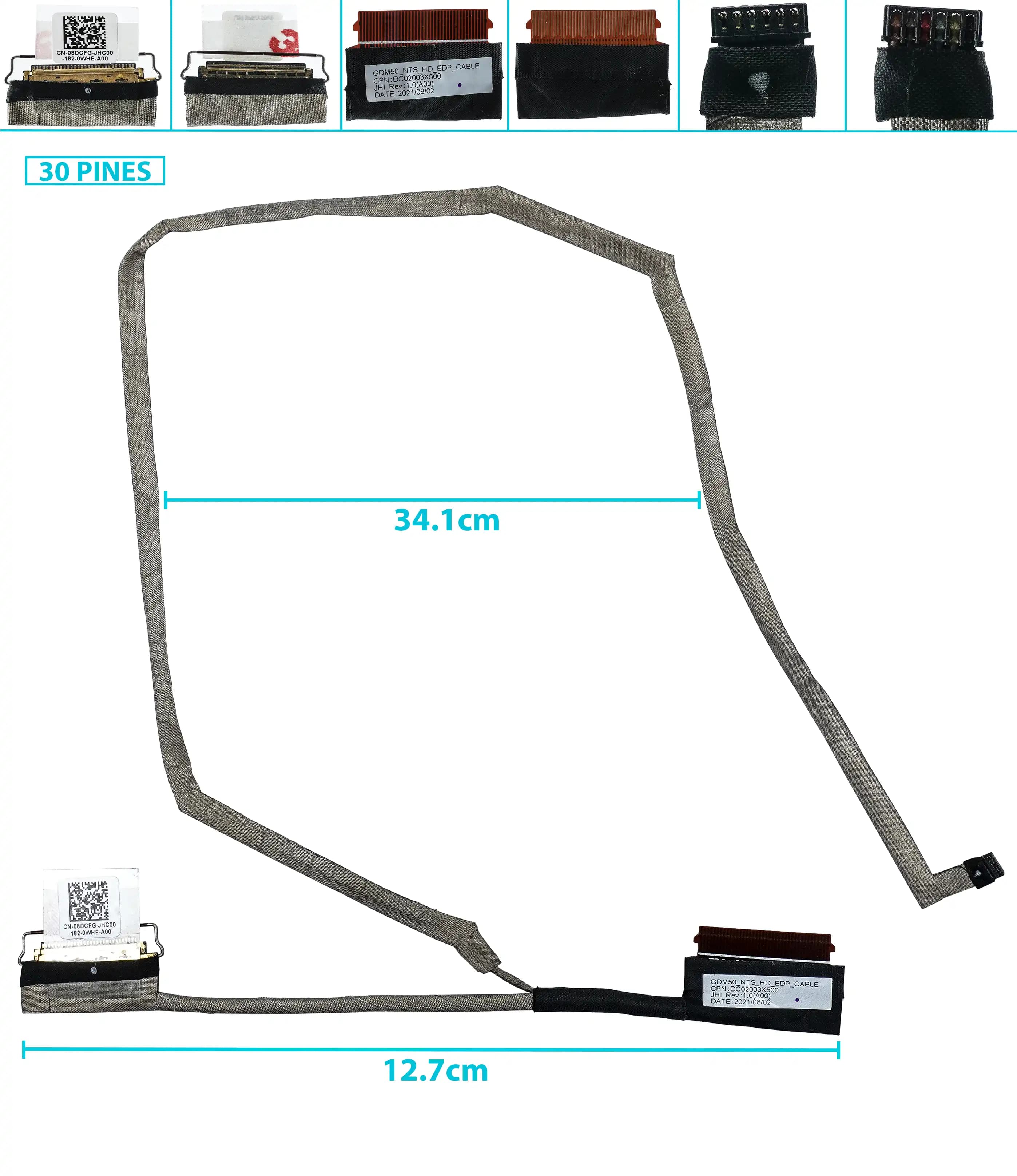 FLEX DE VIDEO DELL INSPIRON 3511 3510 08DCFG DC02003X500 30 PINES — imagen 1