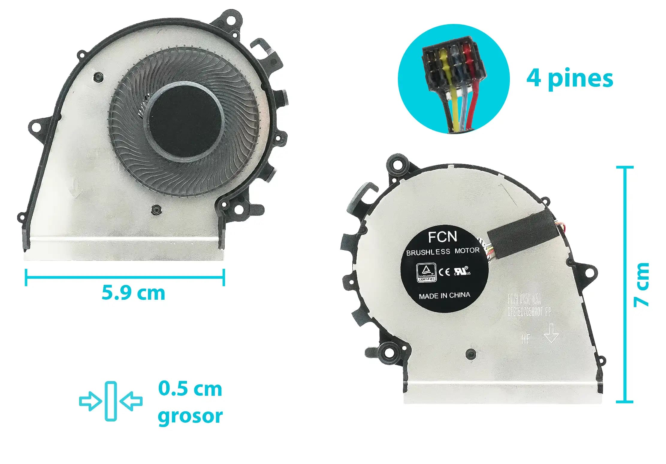 COOLER DELL YOGA 530 14IKB 530 14ARR FLEX 6 14IKB 6 14ARR (4 LINES) — imagen 1