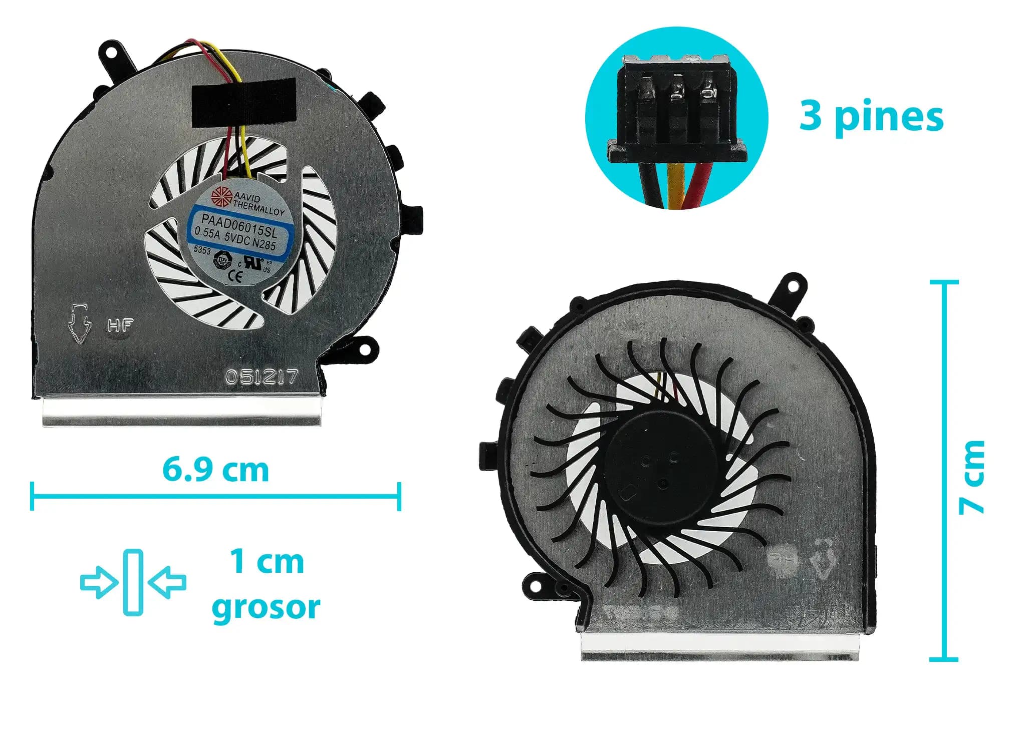 COOLER MSI GE62 MS-16J1 MS-16J20 MS-16J4 CPU (3 LINES) — imagen 1