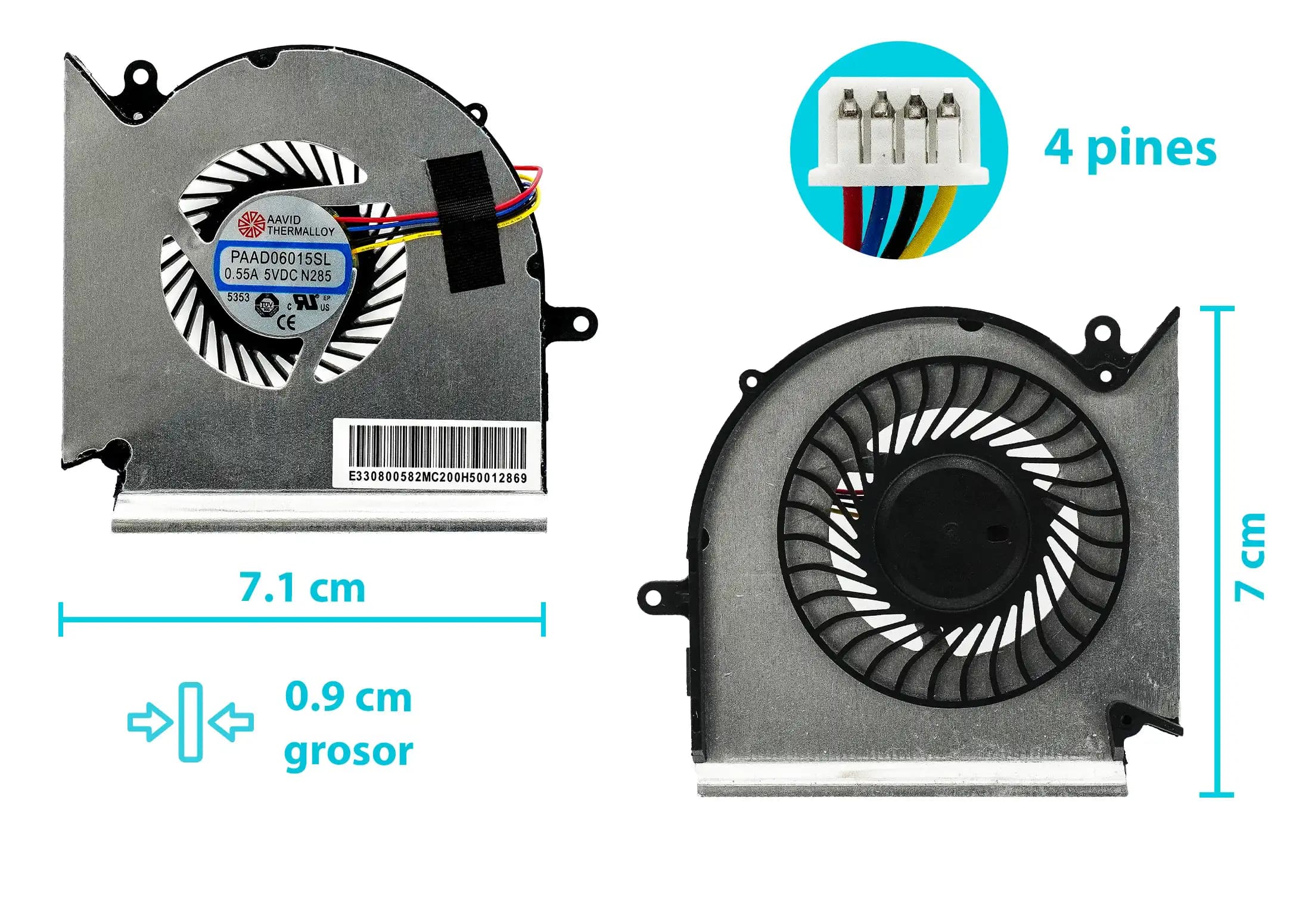 COOLER MSI GPU MS-16P7 GL63 GE63 GP63 GV63 GL73 GP73 GE63VR GE73VR MS-16P1 N384 (4 LINES) — imagen 1
