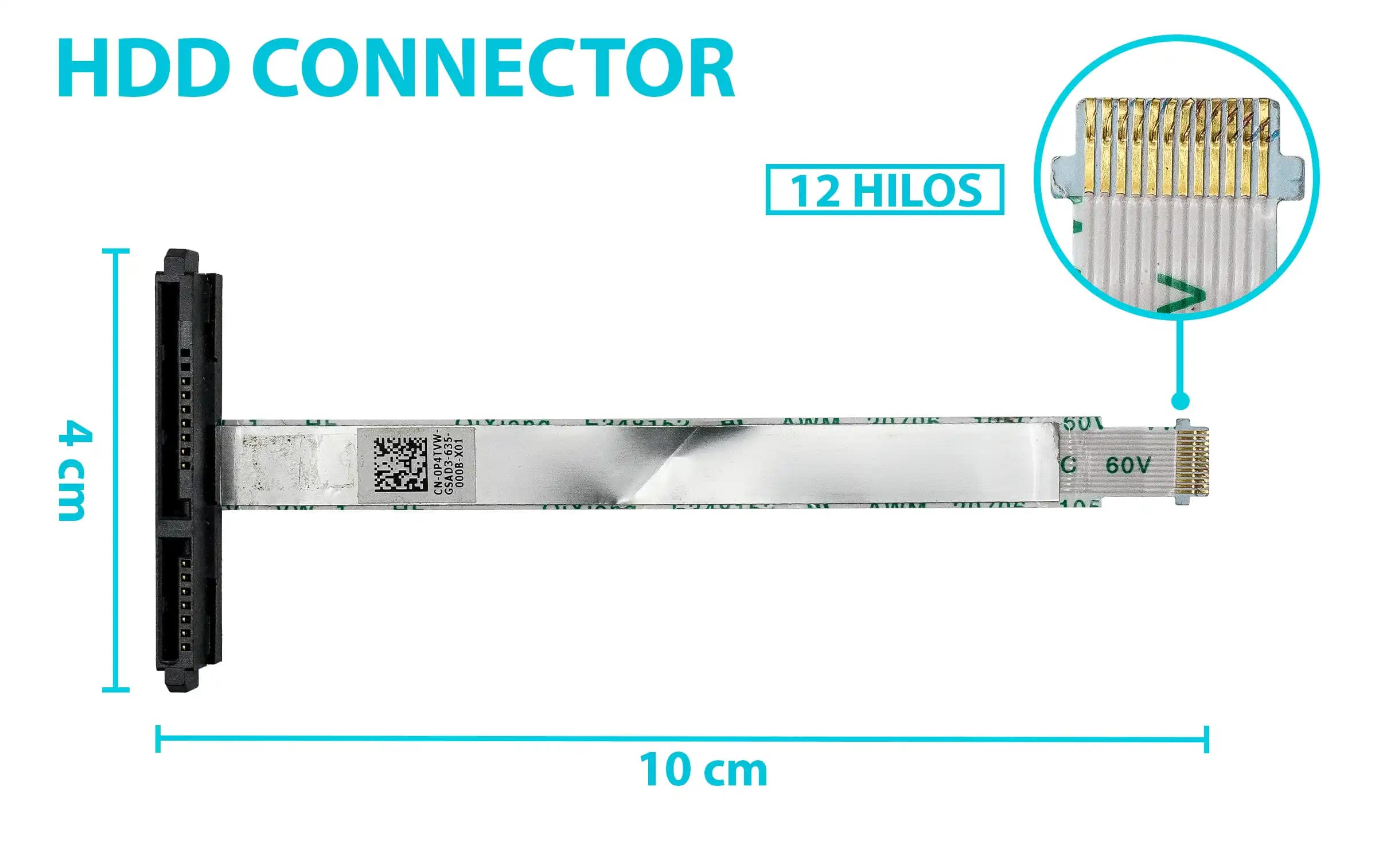 HARD DRIVE HDD CONNECTOR LENOVO DELL INSPIRON 15 5565 5567 0P4TVW NBX0001YV00 — imagen 1