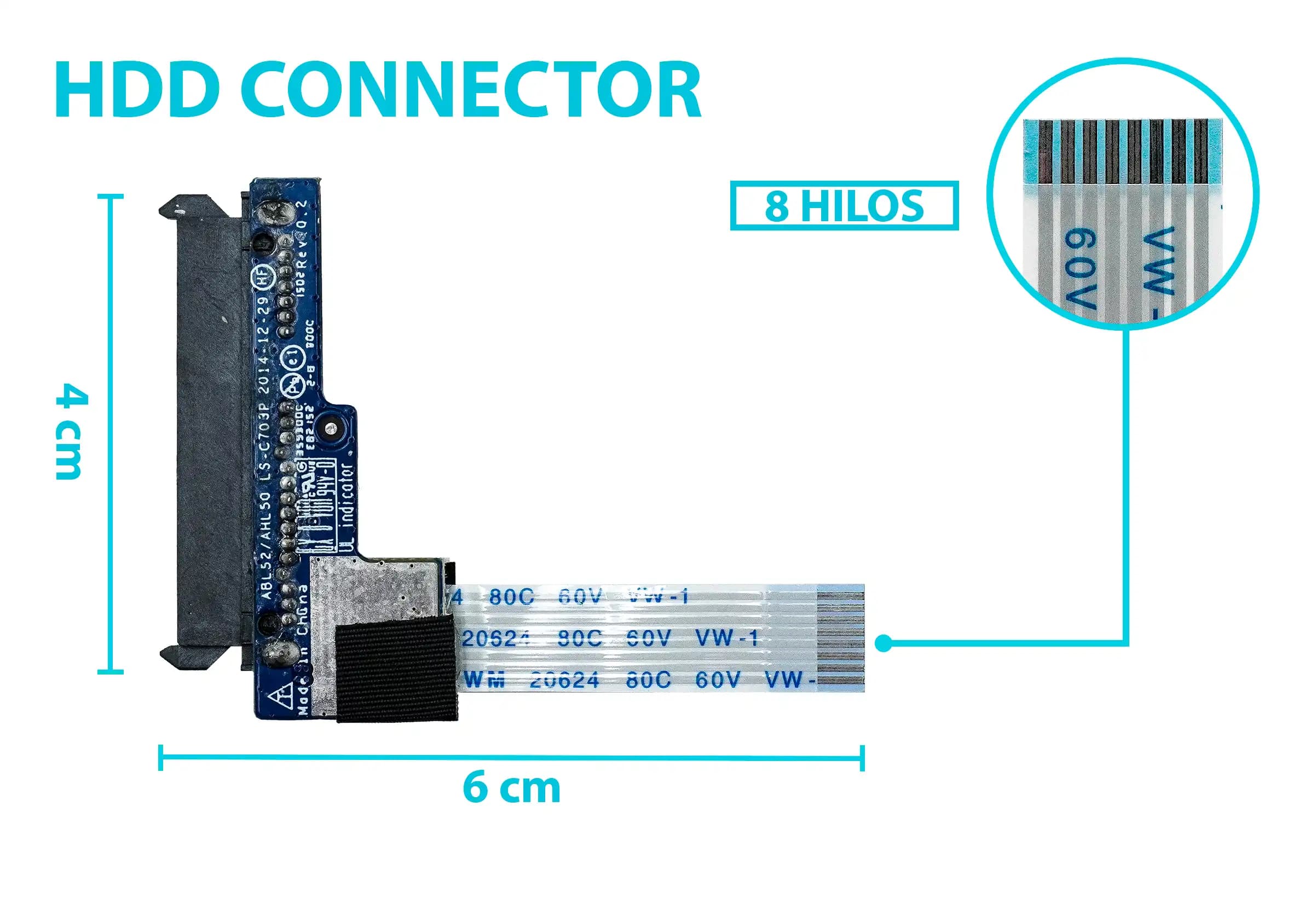 HARD DRIVE HDD CONNECTOR HP 255 G4 250 G5 15-BA 15-AC 15-AF 15-AY LS-C703P SERIES — imagen 1