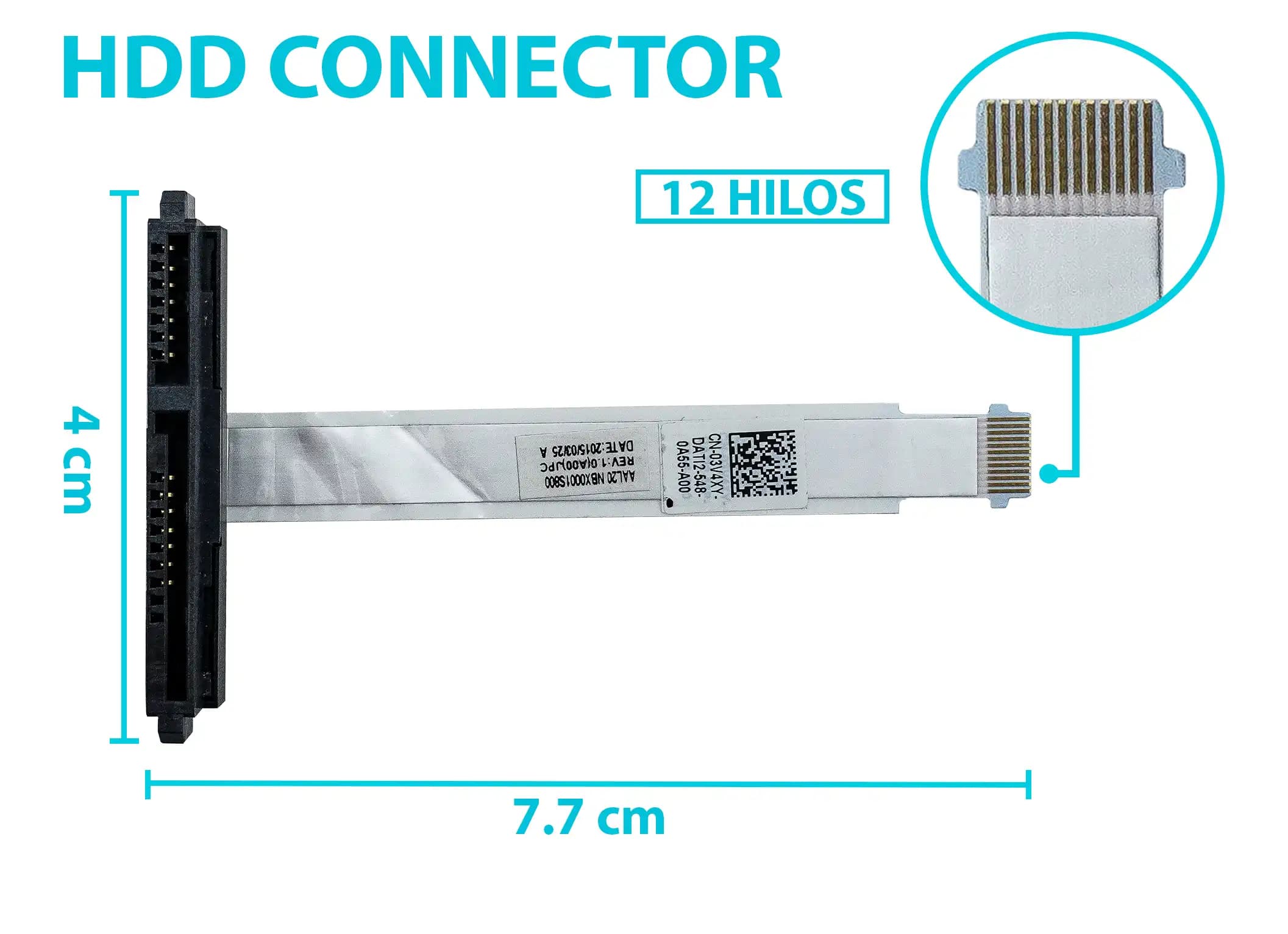 HARD DRIVE HDD CONNECTOR DELL INSPIRON 15 3551 3552 IRIS15 2SP 03V4XY NBX0001S800 — imagen 1