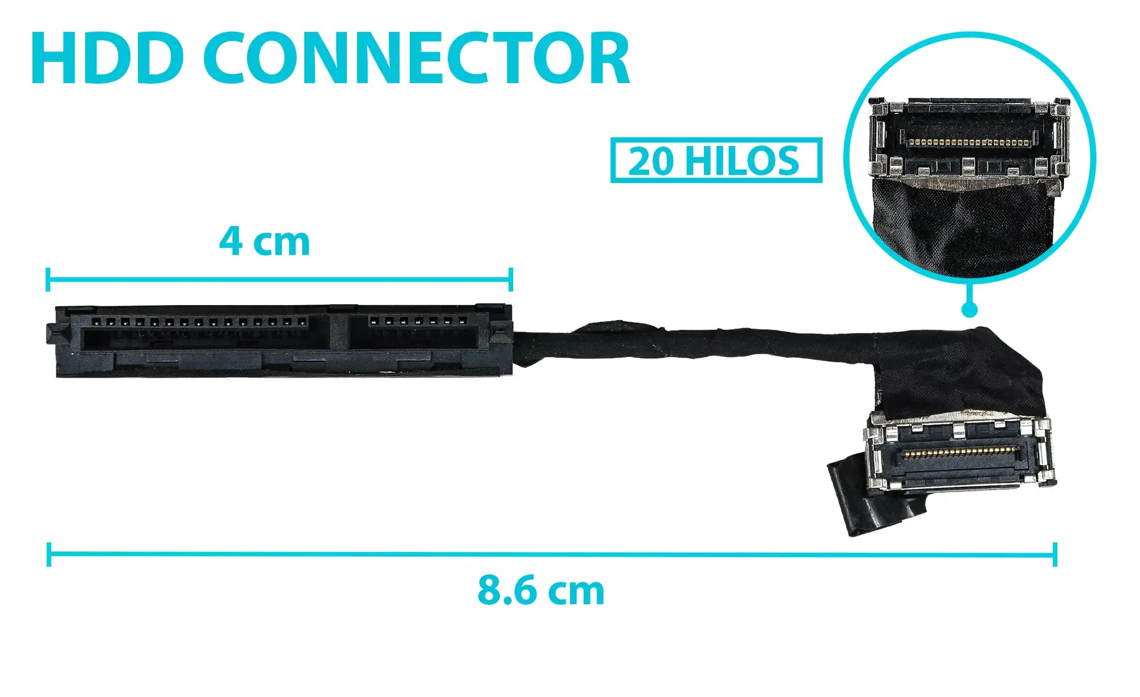 HARD DRIVE HDD CONNECTOR DELL PRECISION M3800 XPS 15 9530 L522X DG95V 0DG95V DC02C005S00 — imagen 1